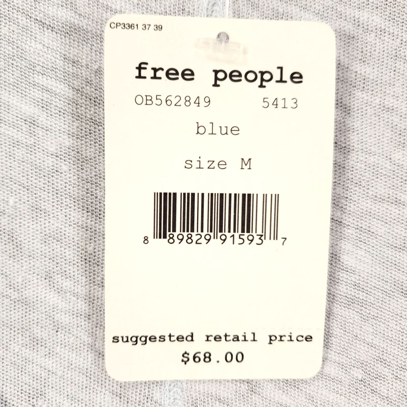 Vintage We The Free New Free People Linen Top Oversize Medium Blue Ombré Blouse NWT Size M / US 6-8 / IT 42-44 - 5 Thumbnail