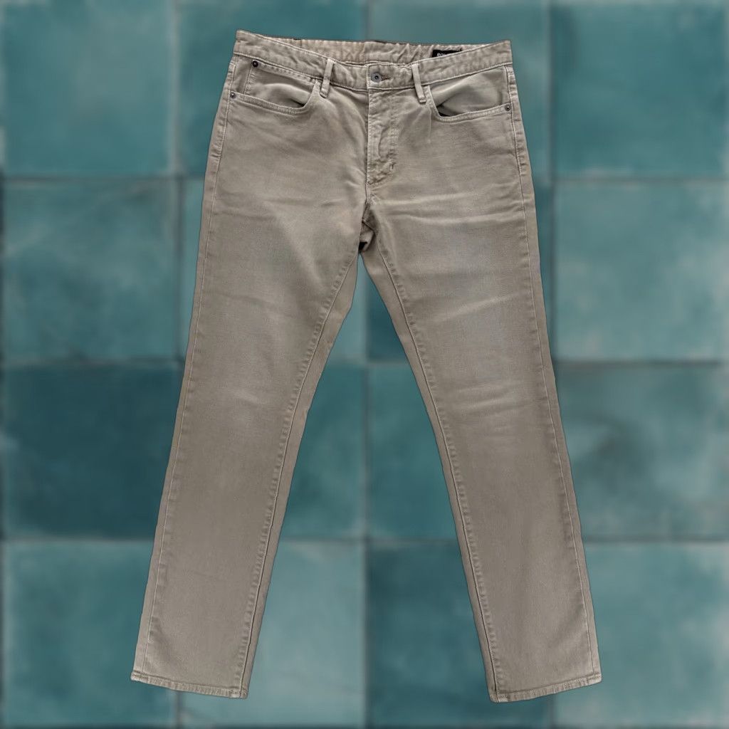 Bonobos Bonobos Jeans Mens Beige Light Wash Slim Tapered 5-Pocket Denim 35x34 Stretch Cotton Spandex Size US 35 - 1 Thumbnail