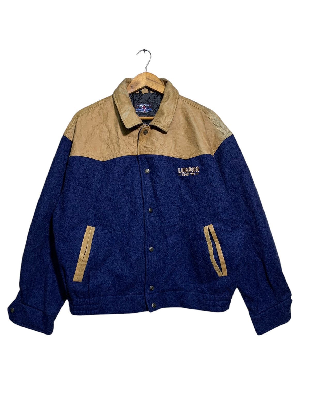 Vintage 🔥VTG SUN CRUZ LEATHER /WOOL BOMBER JACKETS Size US L / EU 52-54 / 3 - 1 Thumbnail