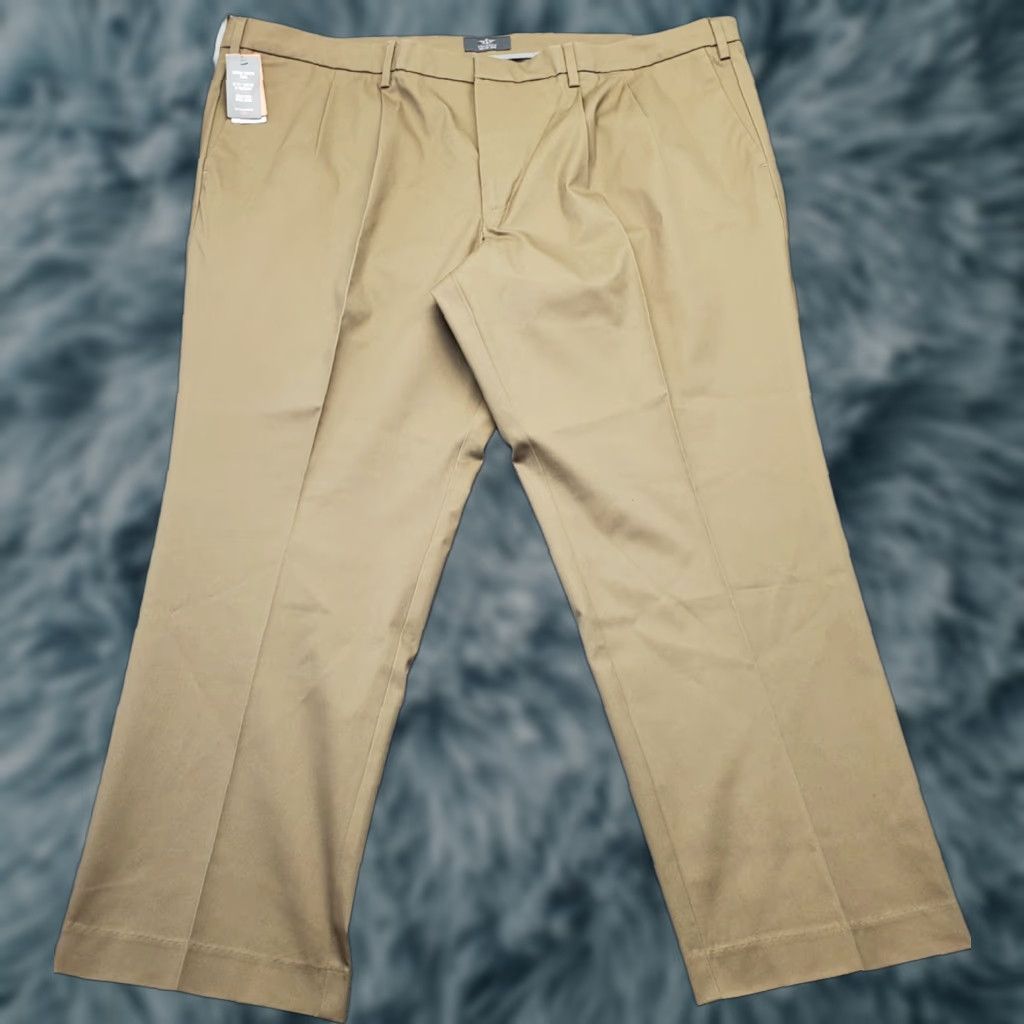 Dockers DOCKERS Mens Khaki Pants Tan 48 Regular Straight Pleated Pockets Slah Pocket Casual Business Formal Size 48 Mens Size US 32 / EU 48 - 1 Thumbnail