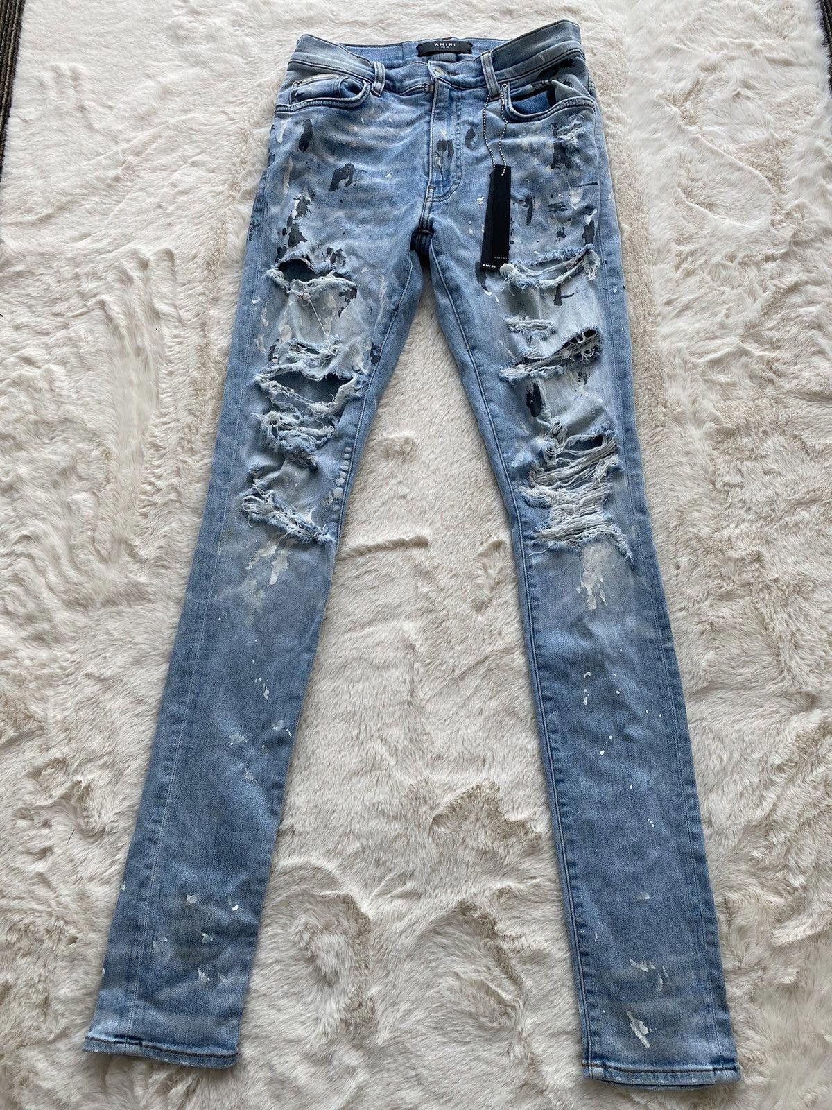 Amiri Amiri Indigo Painter Destroyed Denim Jeans Size US 30 / EU 46 - 1 Thumbnail