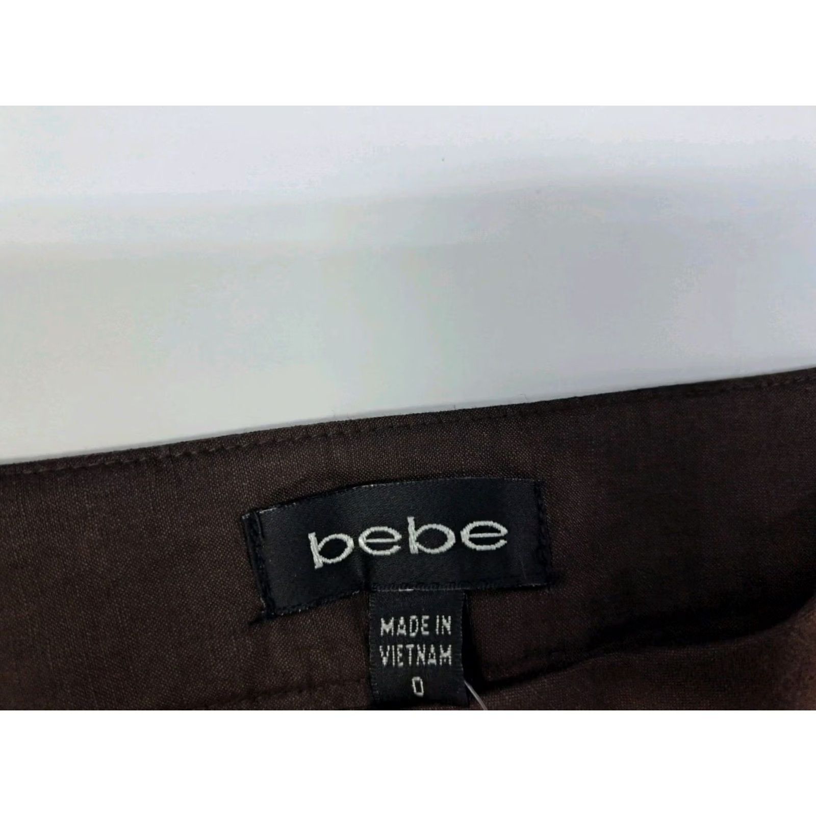 Bebe NWT bebe Womens Tab Ankle Slim Crop Pants Brown Size 0 #6801 Size 27" / US 4 / IT 40 - 5 Thumbnail