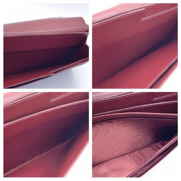 Cartier Cartier Les Must de Cartier Burgundy Leather Calfskin Clutch Size ONE SIZE - 13 Thumbnail