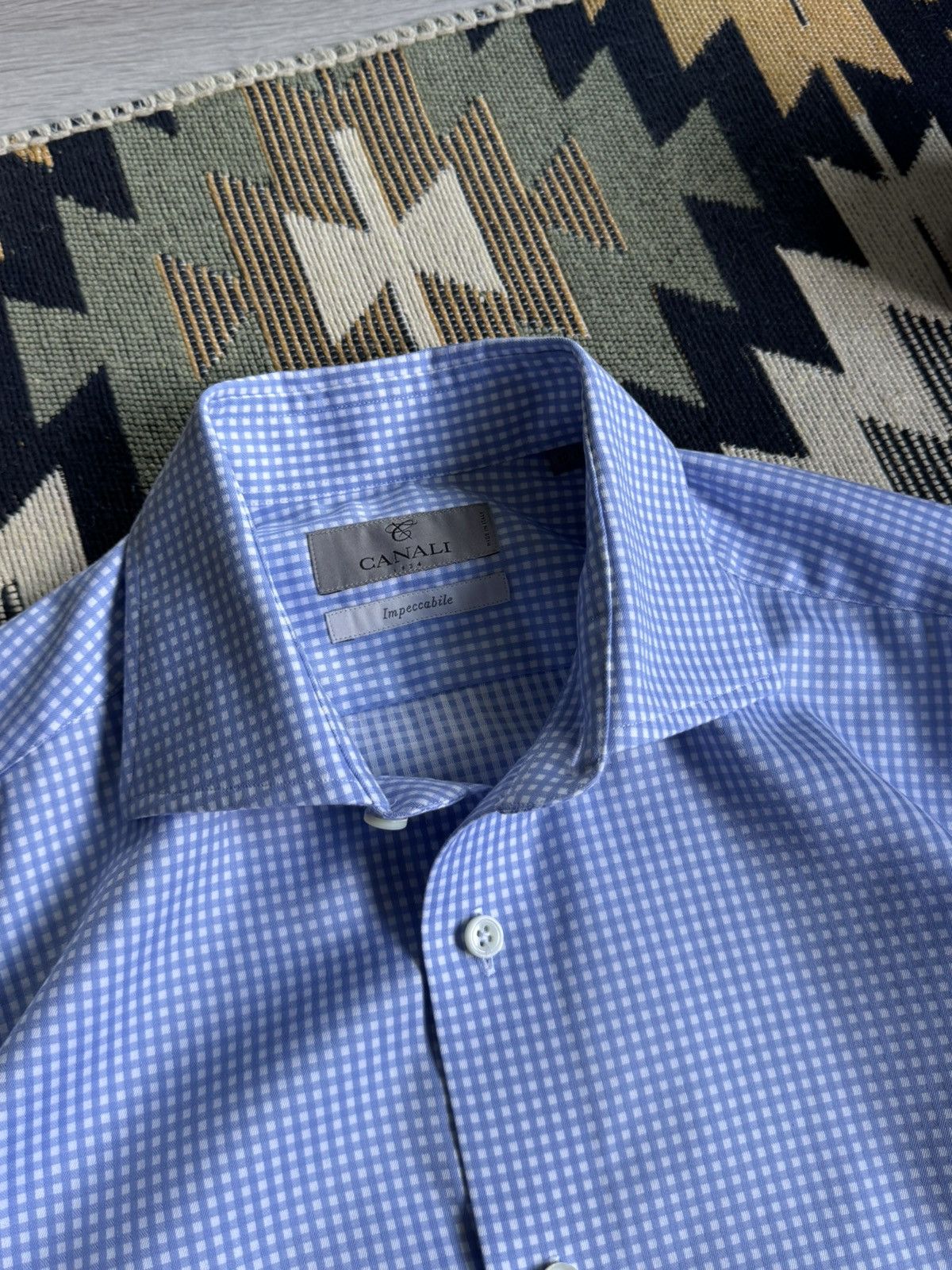 Canali Canali Luxury Button Up Shirt Size US L / EU 52-54 / 3 - 6 Thumbnail