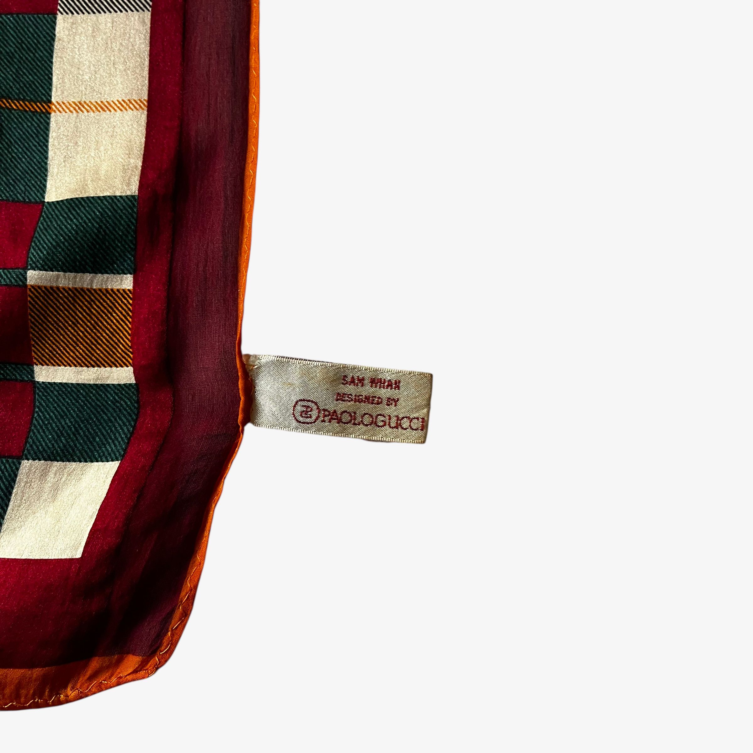 Paolo Gucci Vintage 80s Paolo Gucci Horsebit & Tartan Print Silk Scarf Size ONE SIZE - 3 Thumbnail