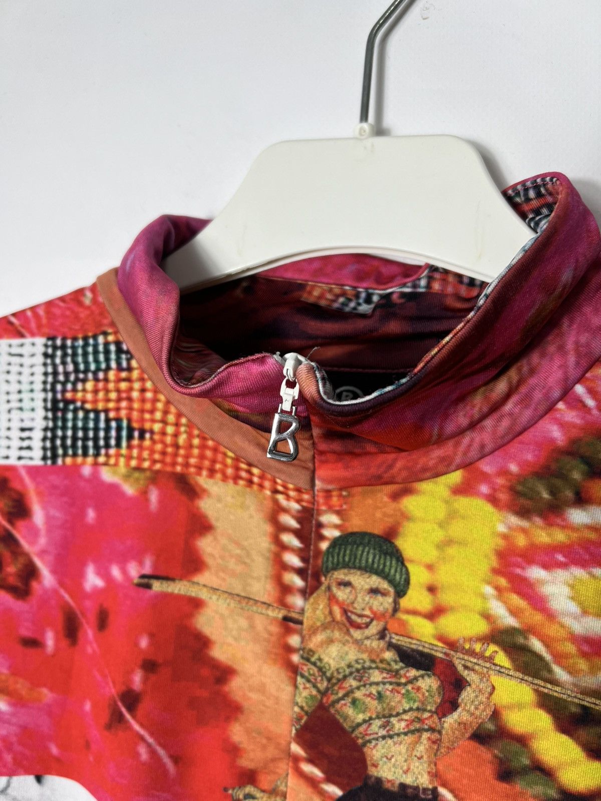 Bogner Bogner Y2K Graphic High Neck Zip Top Vintage Statement Print Size L / US 10 / IT 46 - 4 Thumbnail