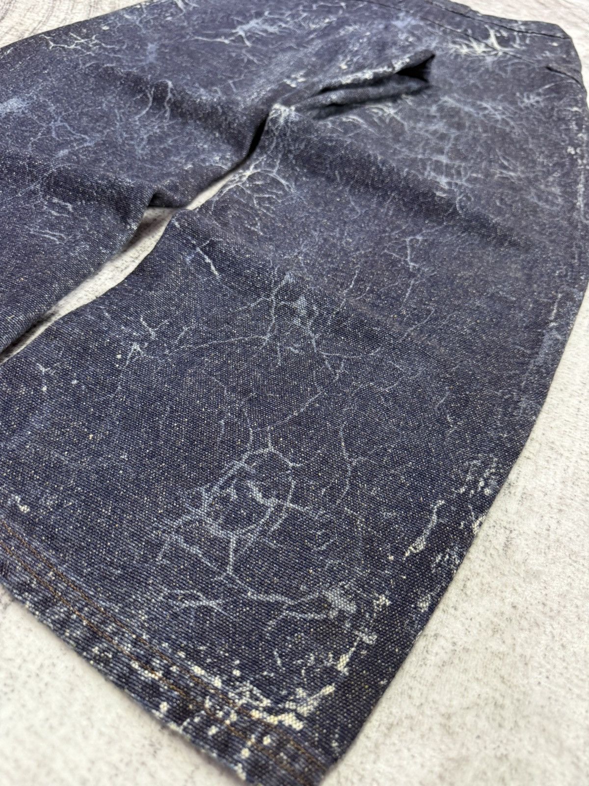 20471120 × Japanese Brand × Mizra Jeans Kyoto Alfons. Japan Crackle Lighting Wash Baggy Wide Jeans Size US 30 / EU 46 - 19 Thumbnail