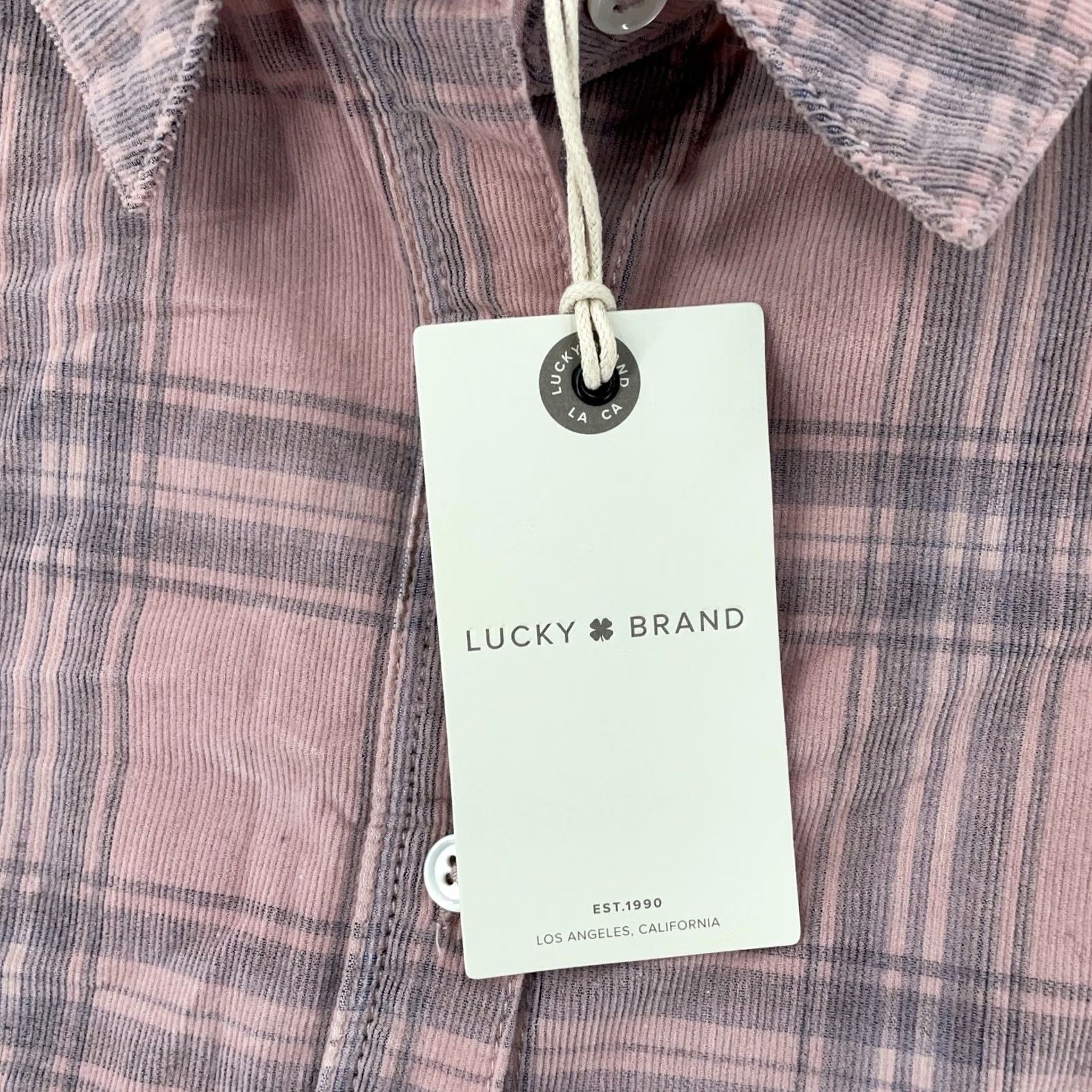 Lucky Brand Lucky Brand Shirt Womens XS Pink Blue Plaid Collared Button Up Raw Hem 7W44753 Size XS / US 0-2 / IT 36-38 - 4 Thumbnail