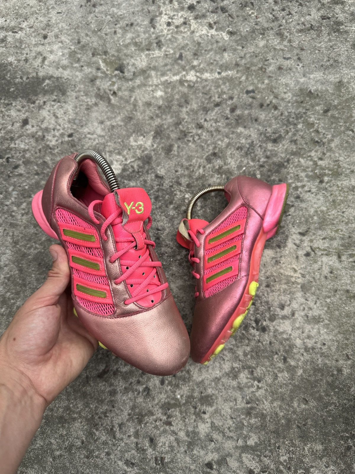 Yohji Yamamoto Y2K Vintage Adidas Y-3 Leather Pink Sneakers Yohji Yamamoto Size US 4.5 / IT 34.5 - 1 Thumbnail