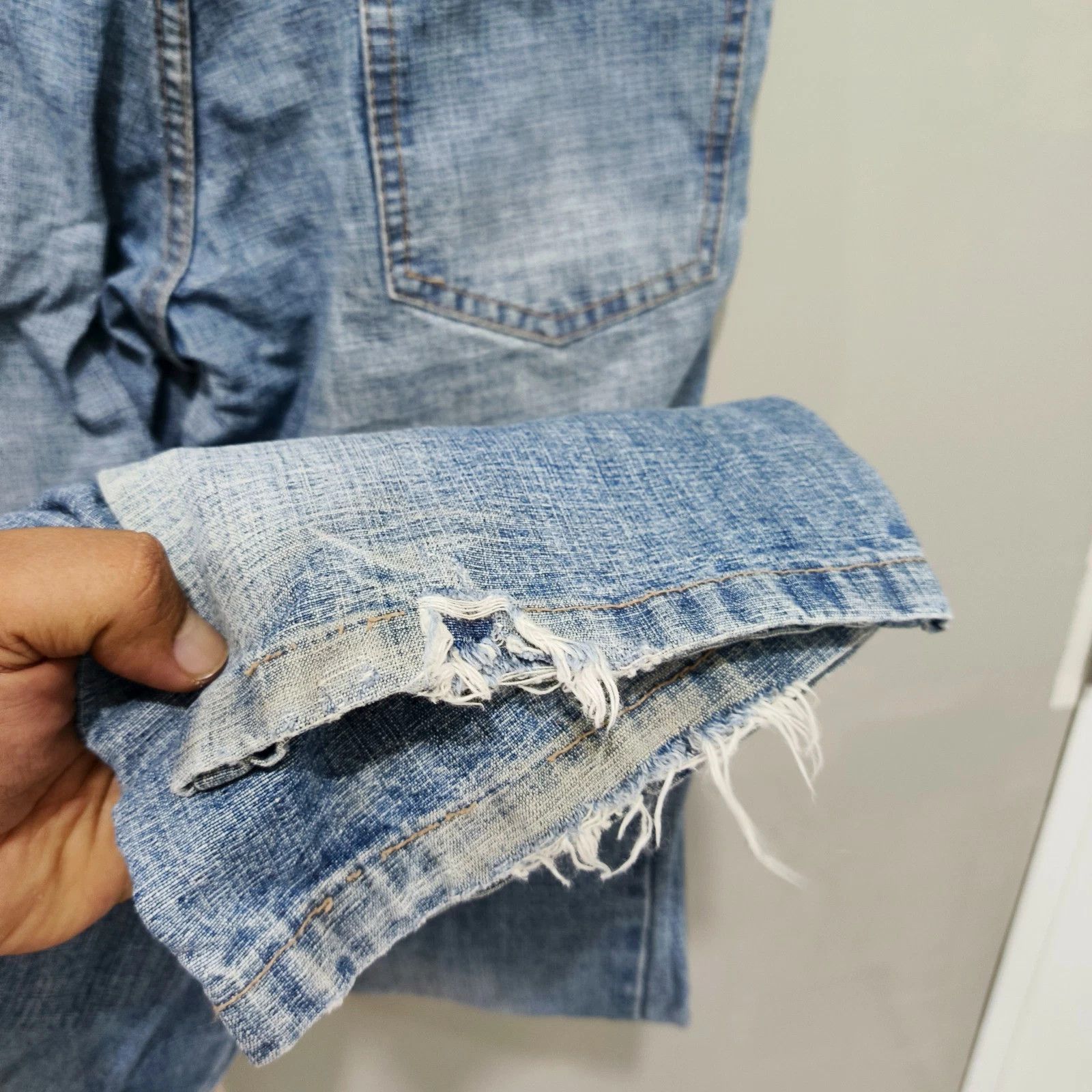 PPFM PPFM Faded Denim Jeans Distressed Y2K Streetwear Size US 34 / EU 50 - 7 Thumbnail