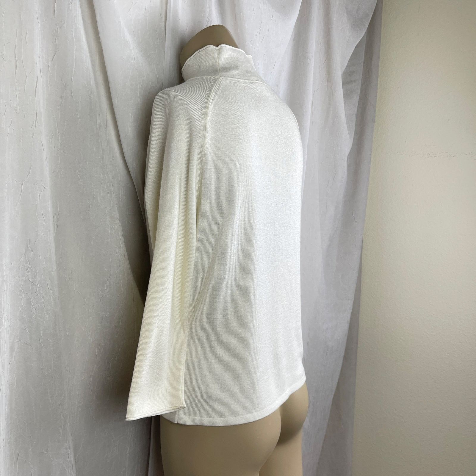 Vintage VTG Y2K Caslon Cream Sweater Mock Turtle Neck Cozy Scandi Size M / US 6-8 / IT 42-44 - 11 Thumbnail