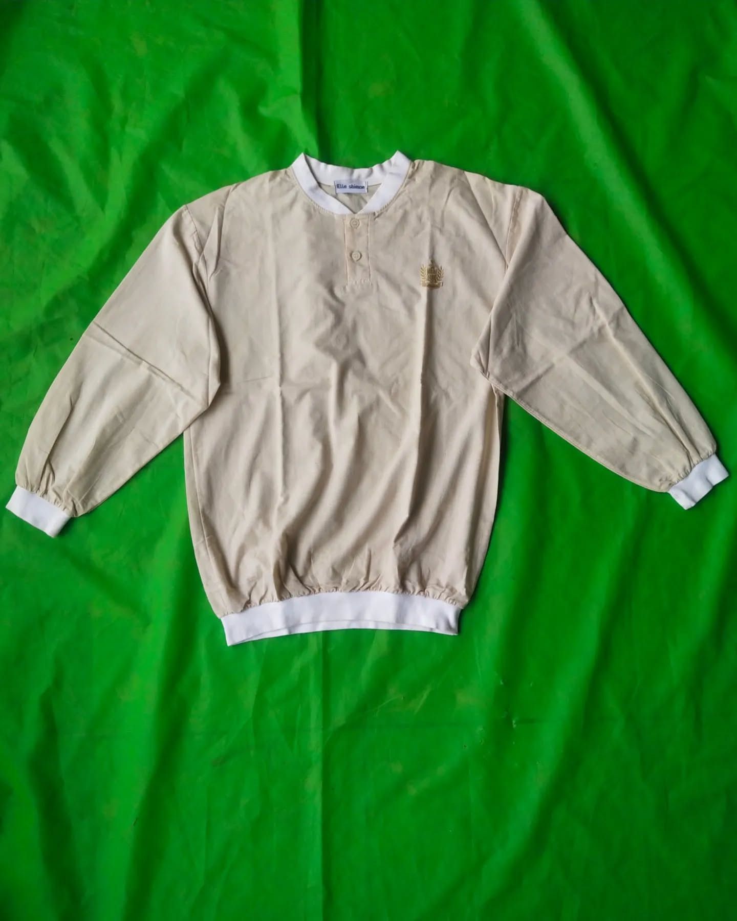 Japanese Brand × Vintage Vintage Elle Shimon Khaki Rugby Shirt Size US L / EU 52-54 / 3 - 2 Thumbnail
