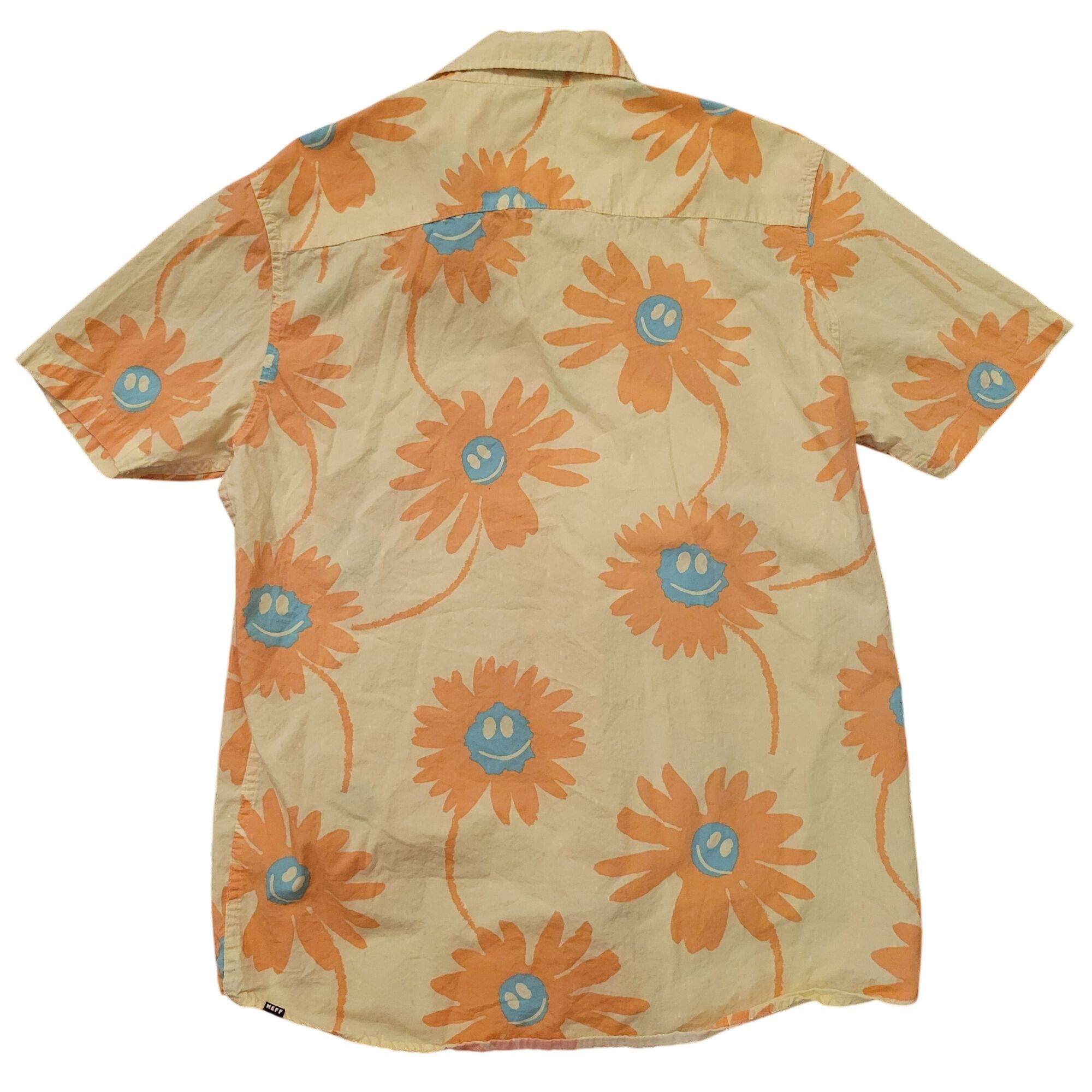 NEFF Neff Smiley Face Floral Short Sleeve Button Up Shirt S Cotto Size US S / EU 44-46 / 1 - 3 Thumbnail