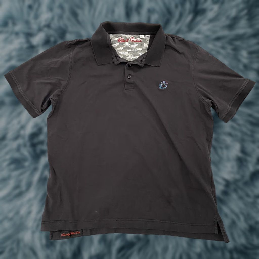 Robert Graham VINTAGE Robert Graham Polo Shirt Men XL Black Short Sleeve Skull Logo Casual Size US XL / EU 56 / 4 - 1 Thumbnail