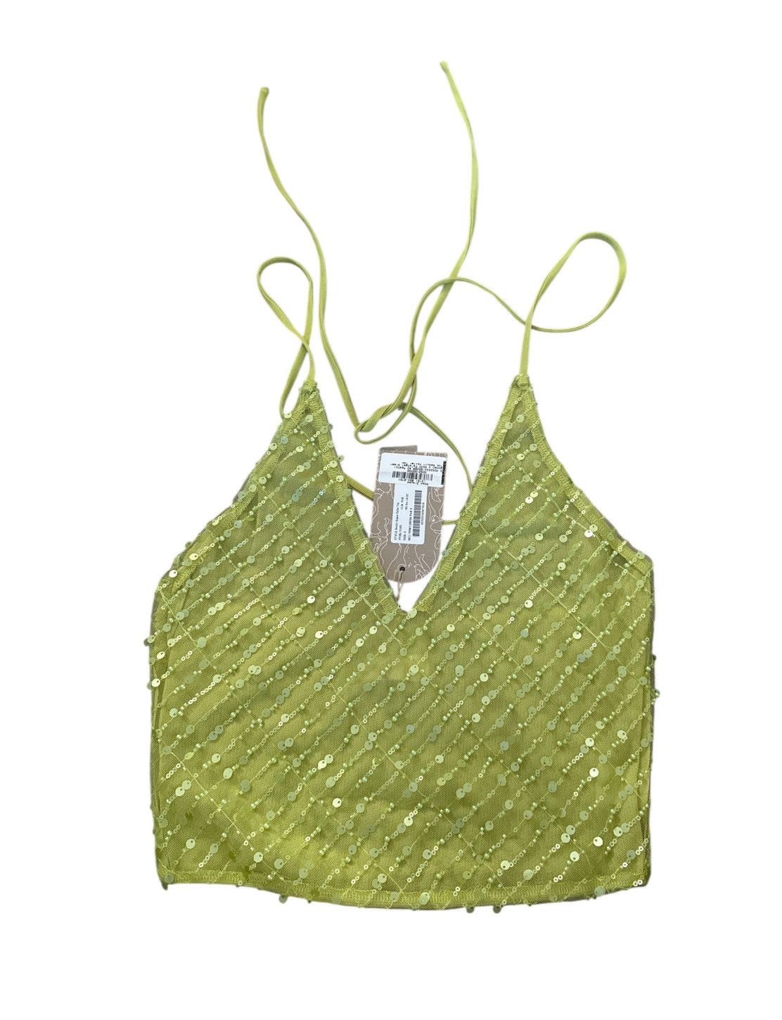 Other Meshki lime green sequin spaghetti strap top Size S / US 4 / IT 40 - 1 Thumbnail