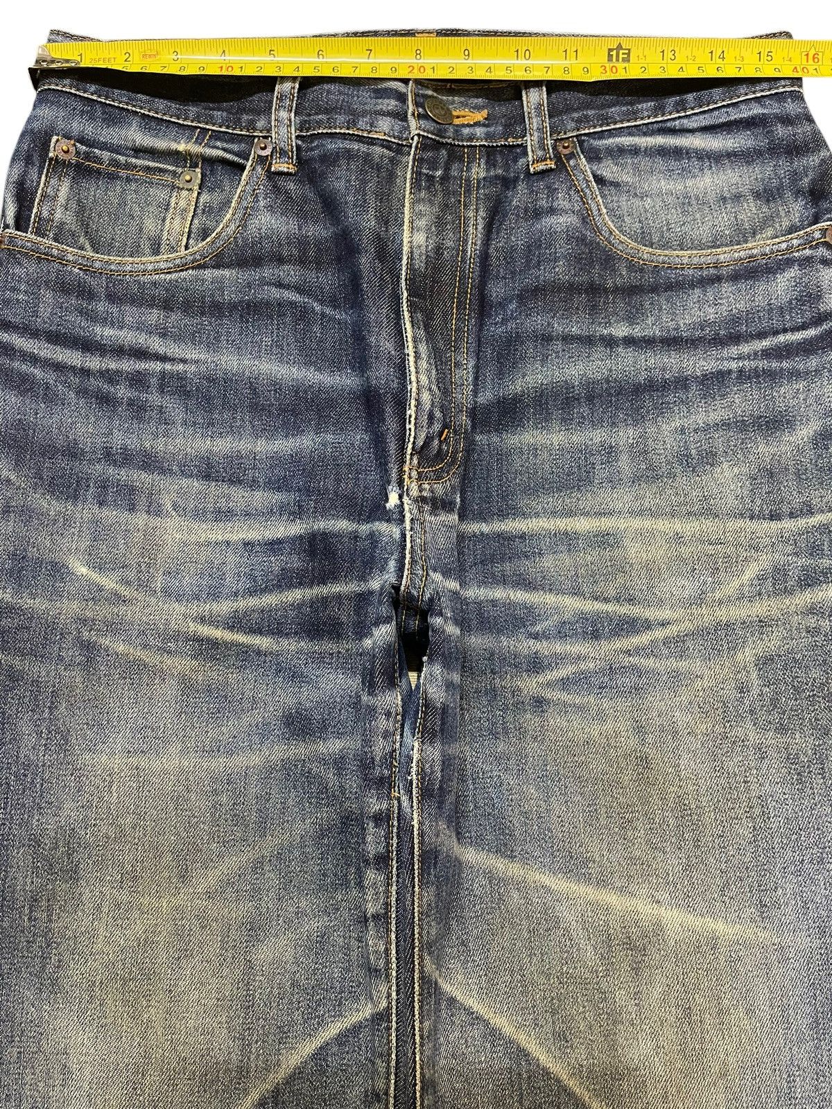 14th Addiction Vintage Japanese Brand Blue Faded Wash Style Baggy Jeans Size US 31 - 11 Thumbnail