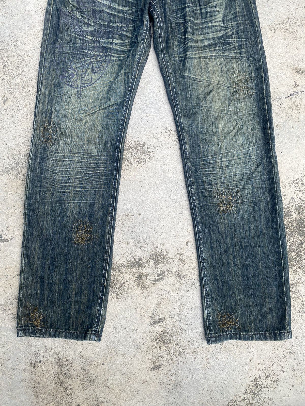 Le Grande Bleu (L.G.B.) Japanese Brand Vo+E Heavy Clawmark Cowboy Style Jeans Size US 32 / EU 48 - 11 Thumbnail