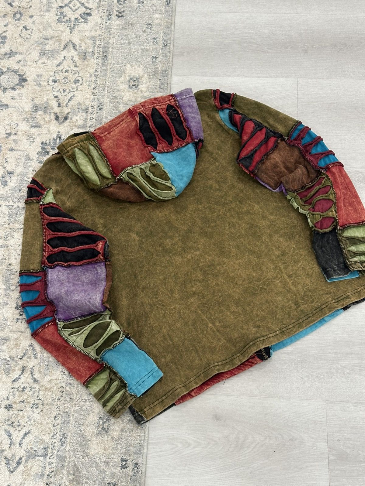 Rising Sun & Co. Rising International Multi-coloured Patchwork Zip Hoodie Art Size M / US 6-8 / IT 42-44 - 7 Thumbnail