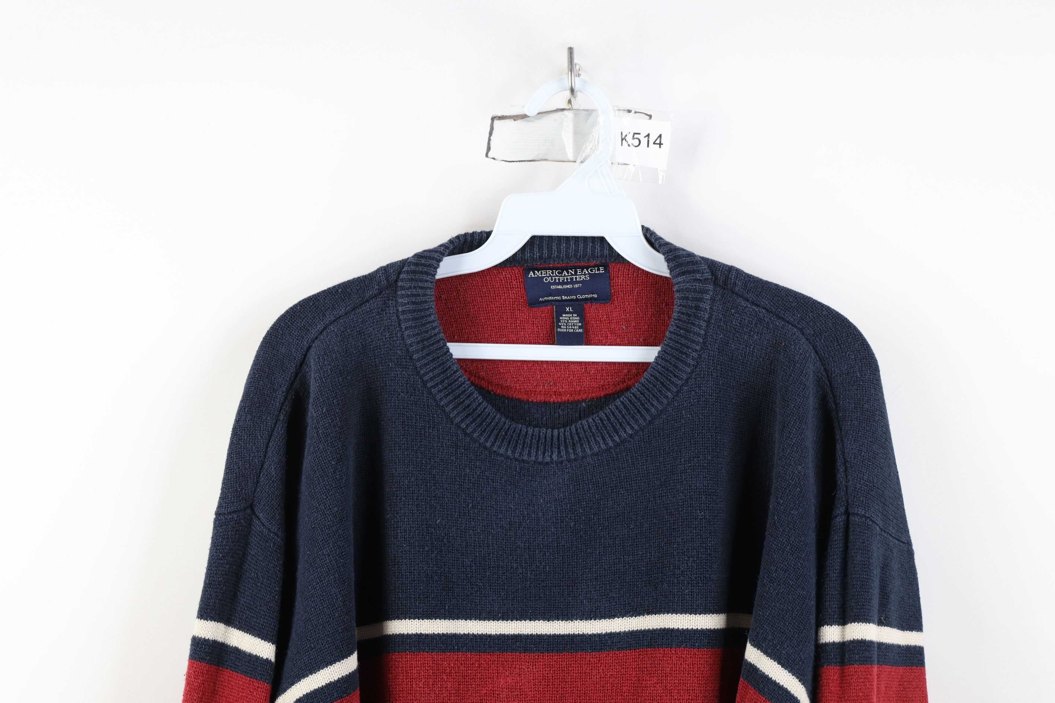 American Eagle Outfitters Vintage 90s Y2K American Eagle Block Knit Crewneck Sweater Size US XL / EU 56 / 4 - 2 Thumbnail