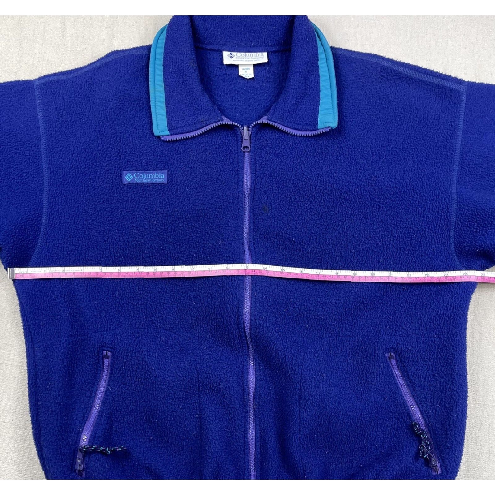 Vintage VINTAGE 90’s Columbia Womens Fleece Jacket XL Purple Pile USA Made Zip Pockets Ski Hiking Travel Casual Fall Winter Geometric Logo Size XL / US 12-14 / IT 48-50 - 5 Thumbnail