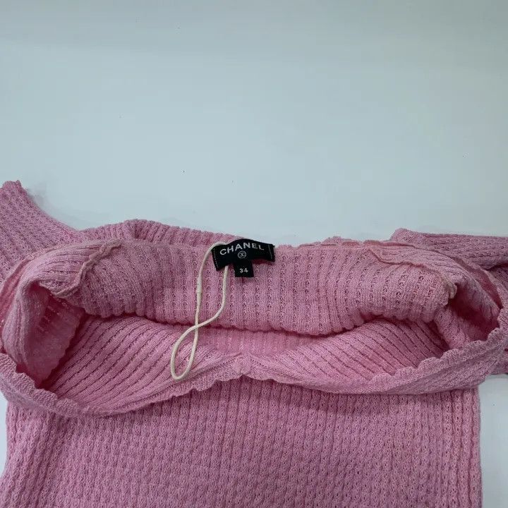 Chanel Chanel Pink Short Sleeve Knit Top Size XS / US 0-2 / IT 36-38 - 4 Thumbnail