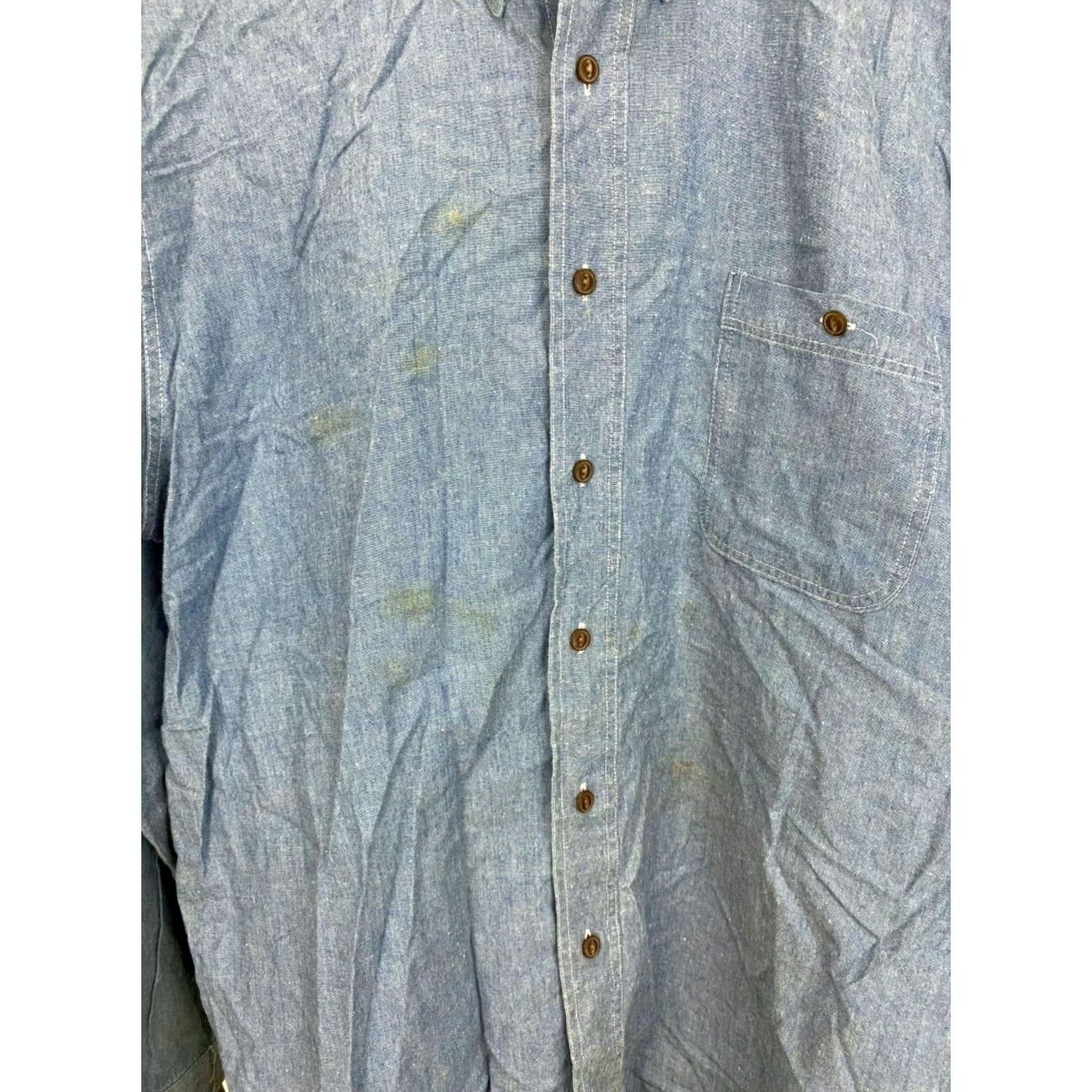 Ralph Lauren VTG Ralph Lauren CHAPS Shirt Chambray Button-Down Long Sleeve M Blue Mens Size US M / EU 48-50 / 2 - 5 Thumbnail