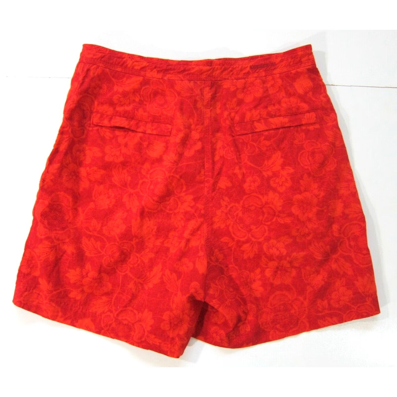 Ralph Lauren VINTAGE Ralph Lauren Women Chino Bermuda Short 8 Red 4 Pocket 100% Cotton Floral Rise High Size 30" / US 8 / IT 44 - 2 Thumbnail