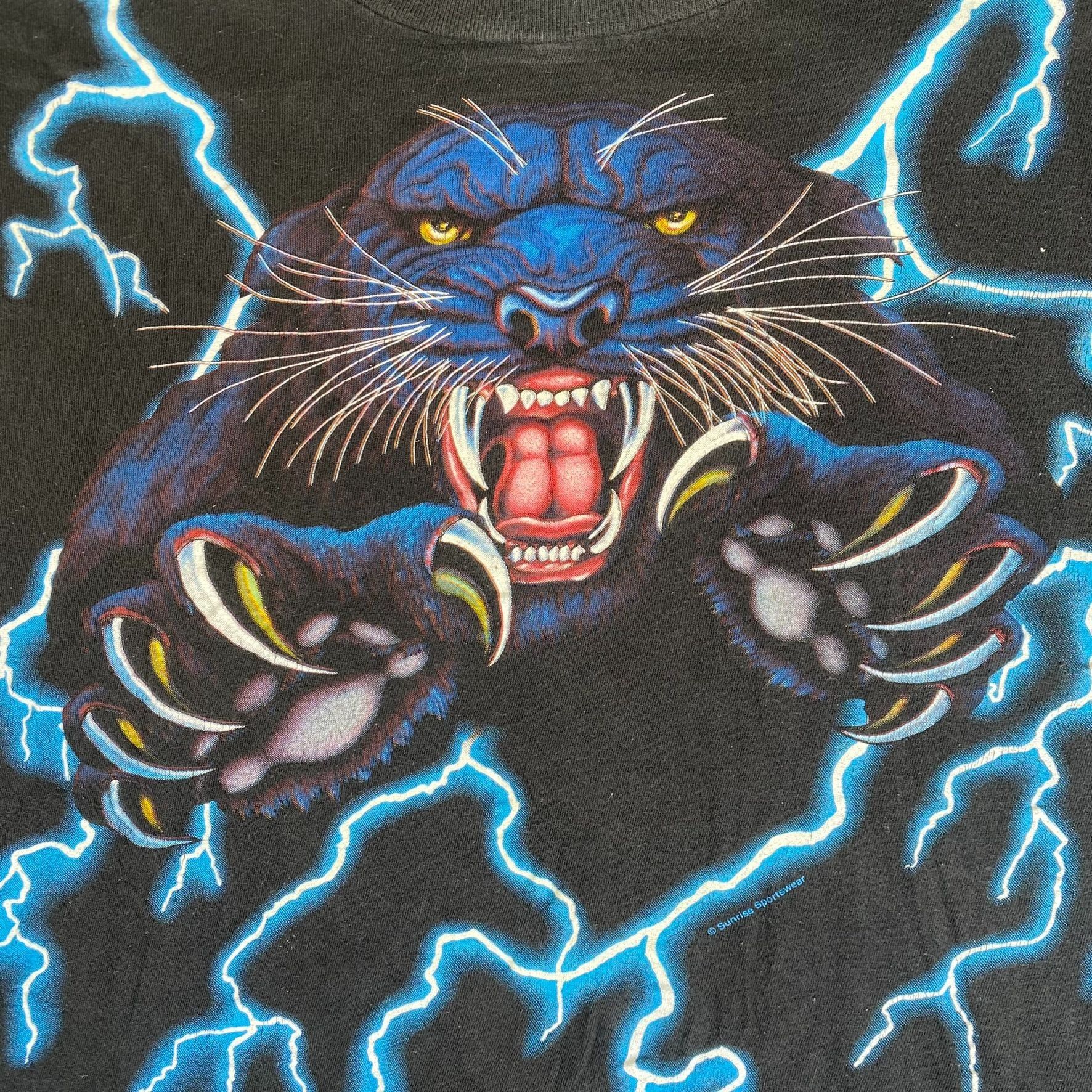 Travis Scott Vintage 90s Black Panthers Shirt American Thunder AOP Tee Size US L / EU 52-54 / 3 - 3 Thumbnail