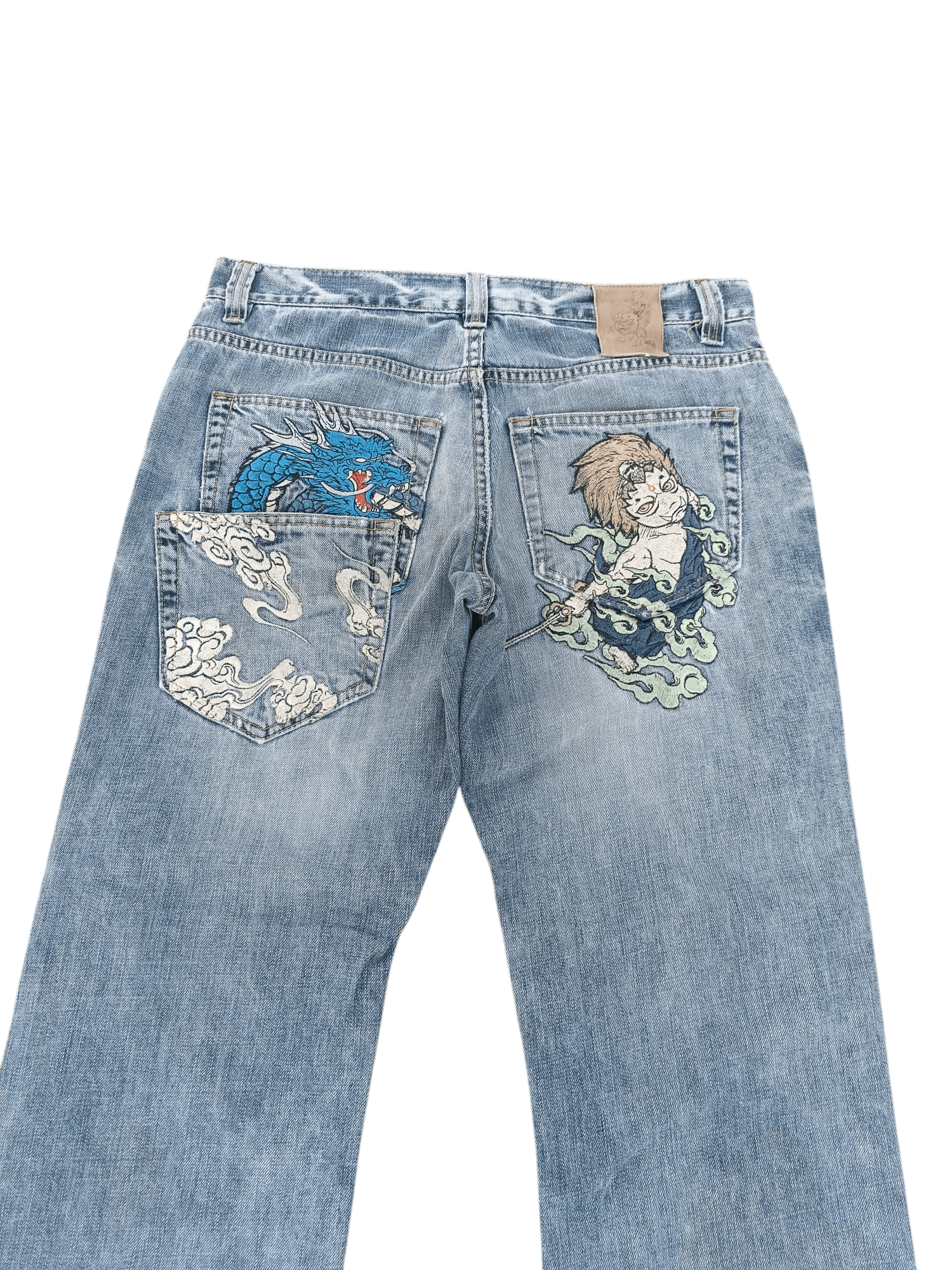 Japanese Brand Japanese Brand JIZO Distressed Embroidery Rare Design E189 Size US 33 - 2 Thumbnail