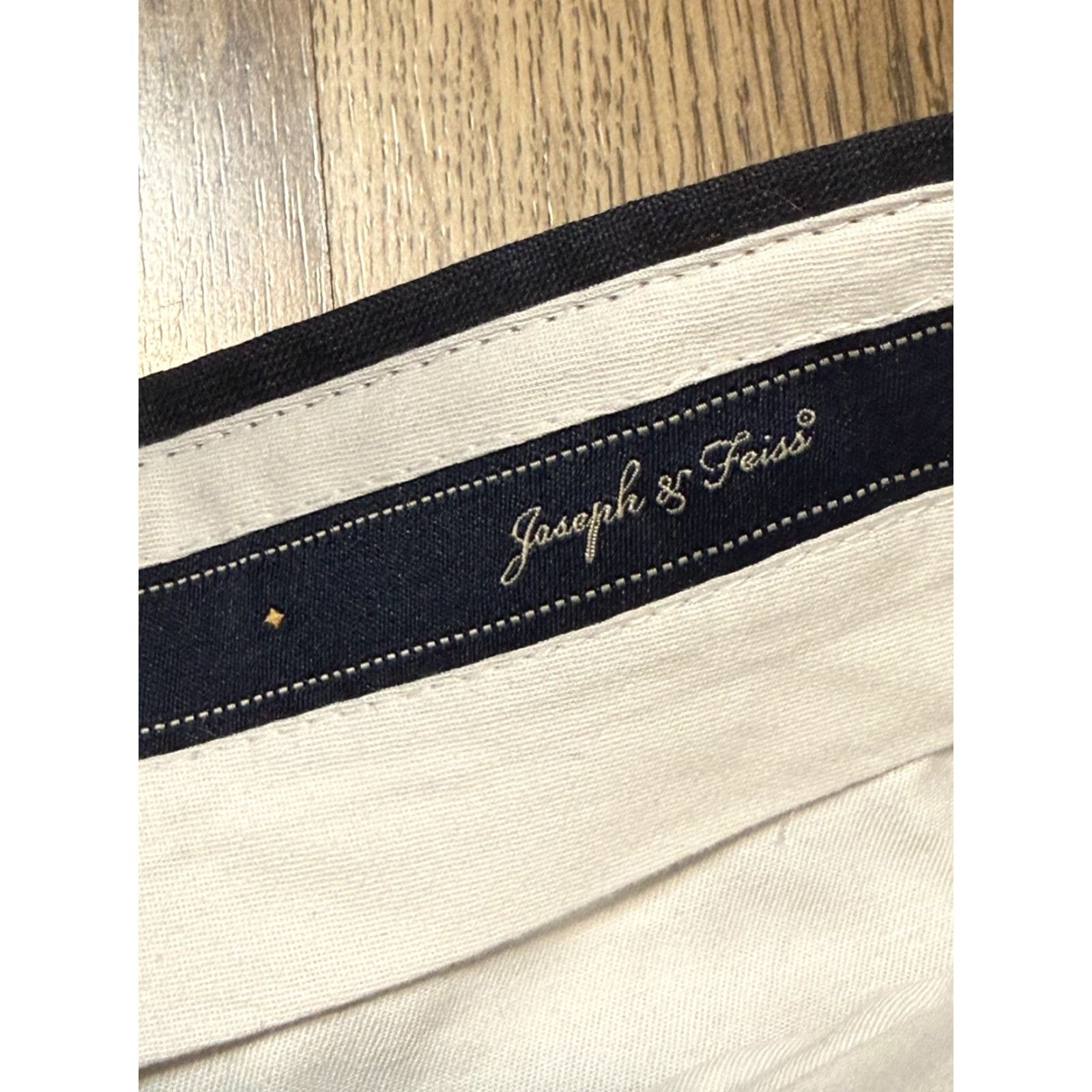 Joseph Joseph & Feiss Pants, Men's 46x41, Black Dress Pants Trousers Pleated Cuff, Wool, Regular, Straight Leg, Sl... Size US 30 / EU 46 - 5 Thumbnail