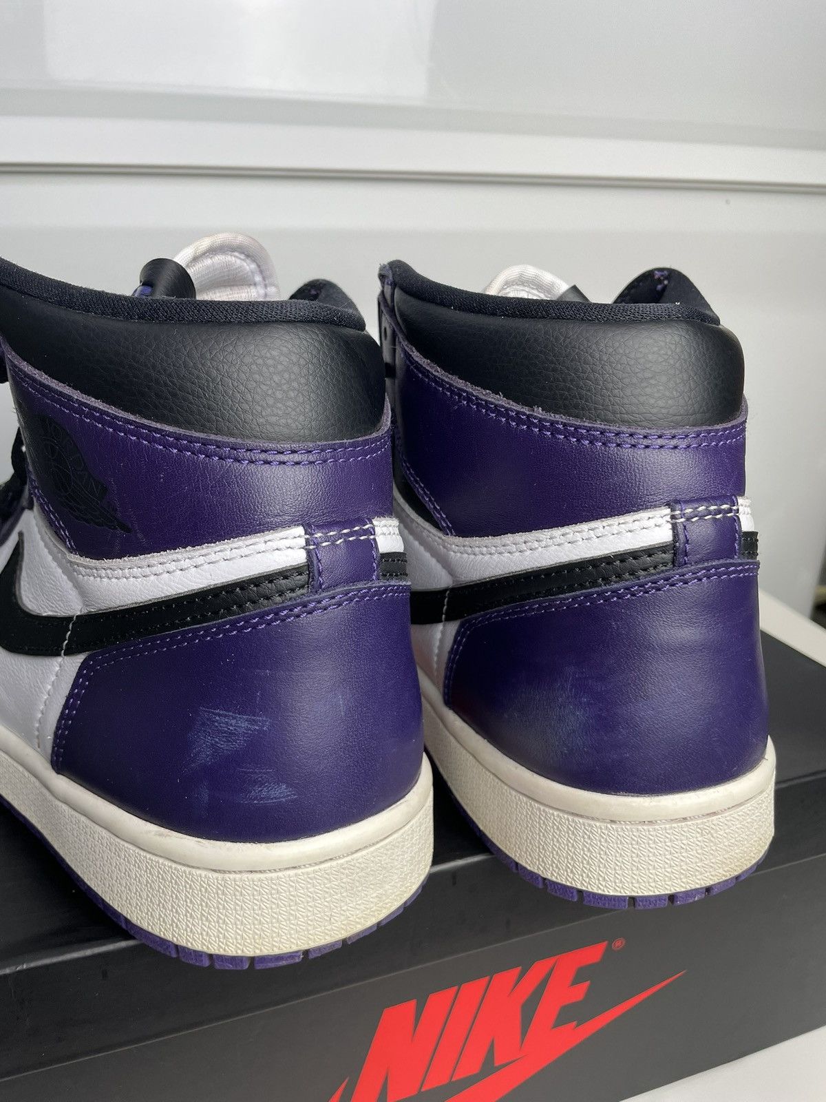 Nike Jordan 1 Court Purple 2.0 Size 8.5 Beat Nike OG Box/Laces Size US 8.5 / EU 41-42 - 5 Thumbnail