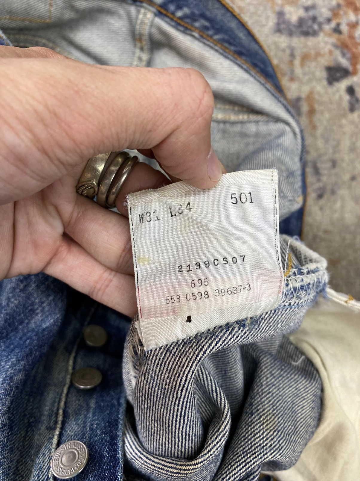 Jean × Levi's Levis mudwash faded distressed jeans pant 29x30 Size US 29 - 10 Thumbnail