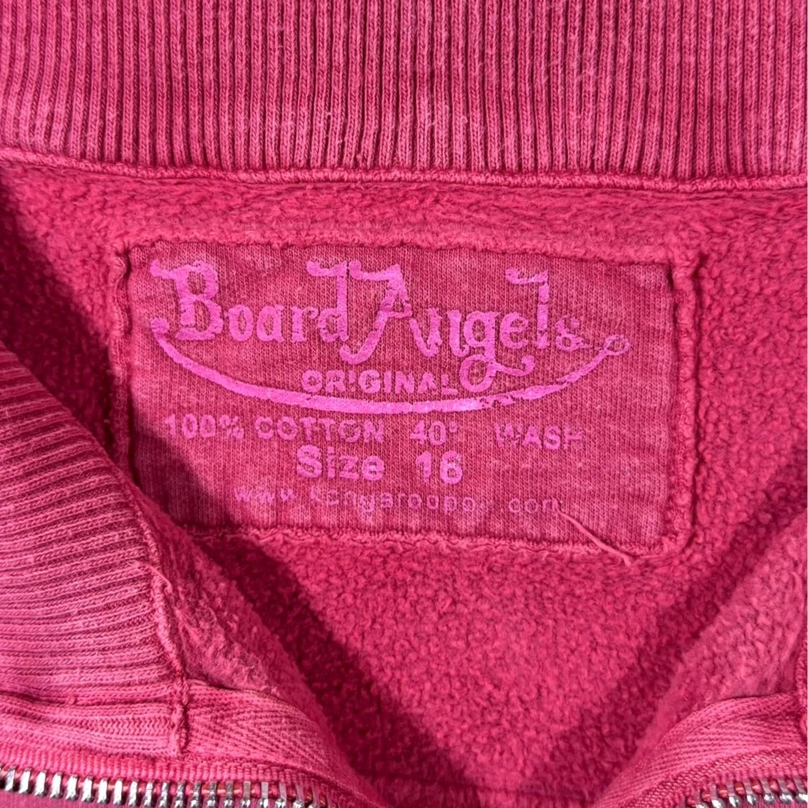 Vintage Kangaroo Poo Surfer 1/4 Zip Sweatshirt Women's Red Washed 00's Board Angels Y2K Graphic Chest Back Pullover Size 16 Mens Womens Girls Boys Size XXL / US 16-18 / IT 52-54 - 4 Thumbnail