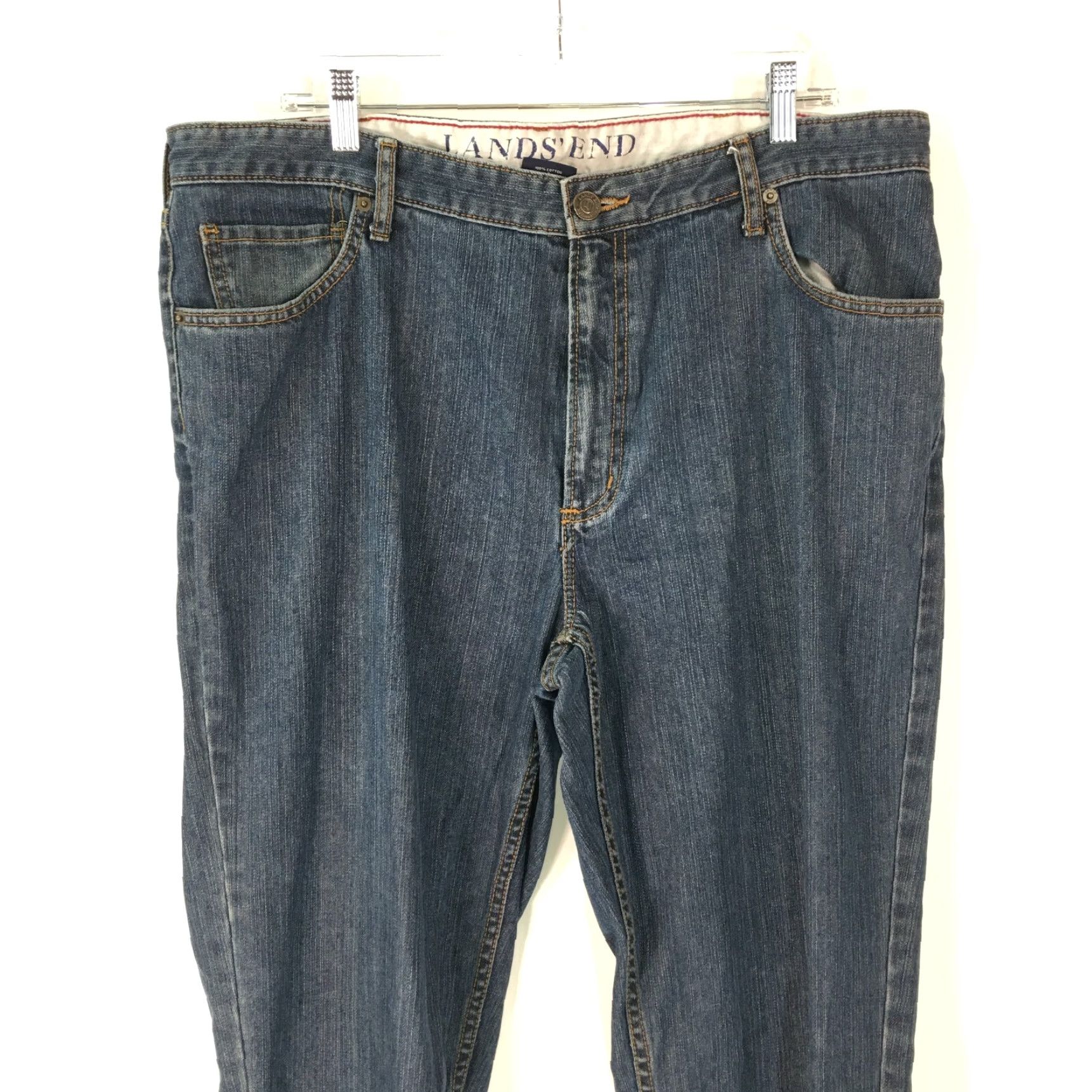Lands' End Lands' End Jeans Mens 38x30 Blue Regular Tapered Denim 5-Pocket Size US 38 / EU 54 - 2 Thumbnail