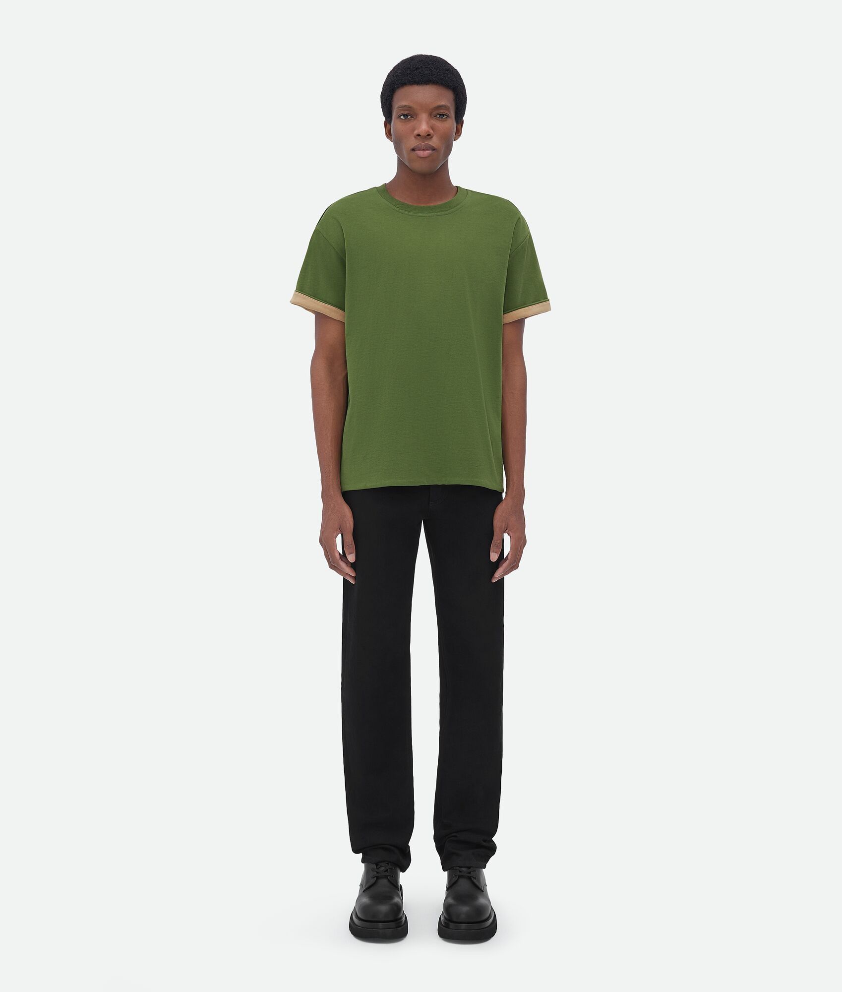 Bottega Veneta o1n1vont0325 Double Layered Sunrise T-Shirt in Green Size US XS / EU 42 / 0 - 1 Thumbnail