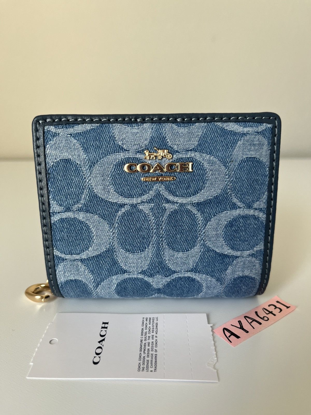 Coach Snap Wallet In Signature Denim