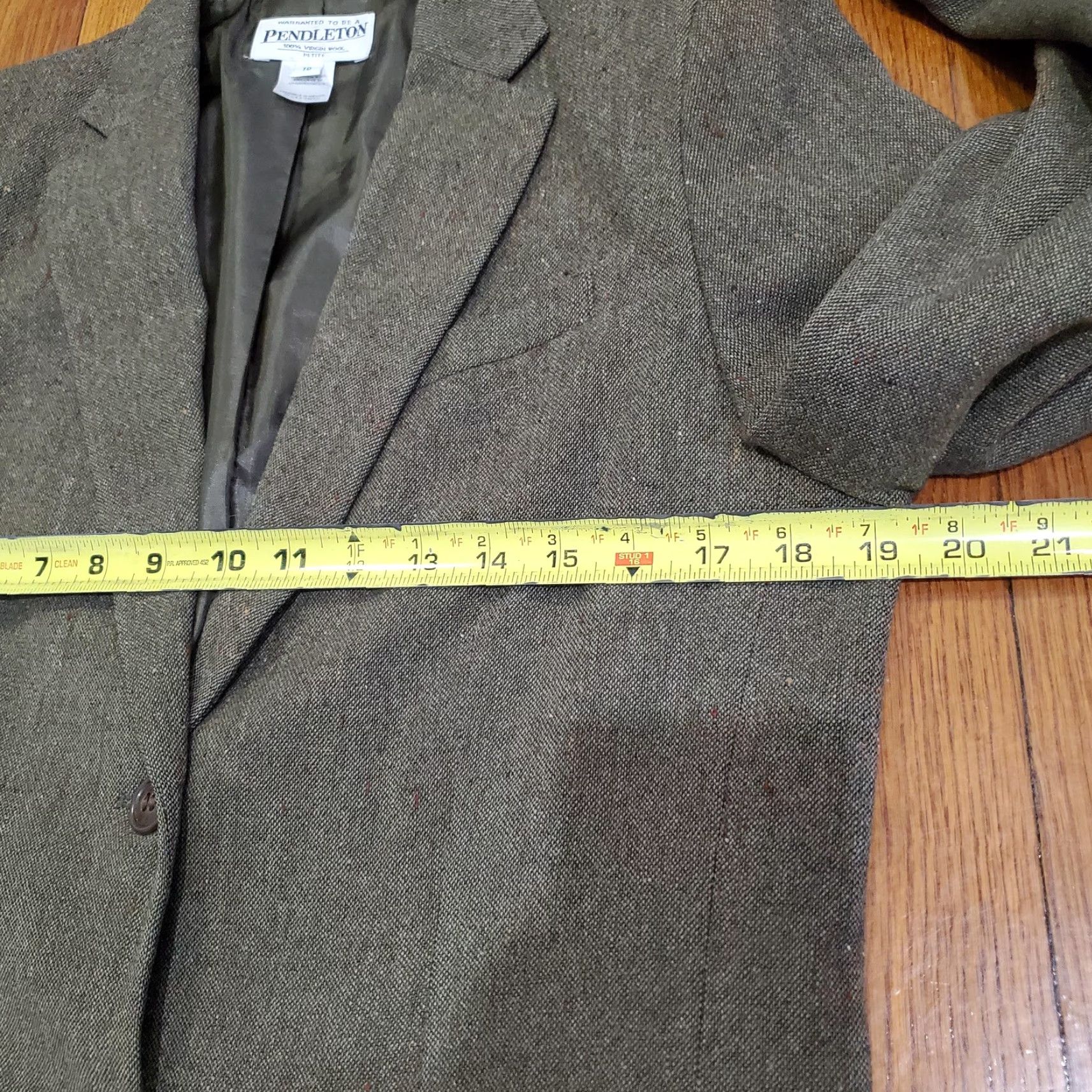 Pendleton Pendleton Blazer Womens Petite 10 Gray Tweed Wool Two-Button Lined Vintage No (adjusted to meet rules) Size L / US 10 / IT 46 - 7 Thumbnail