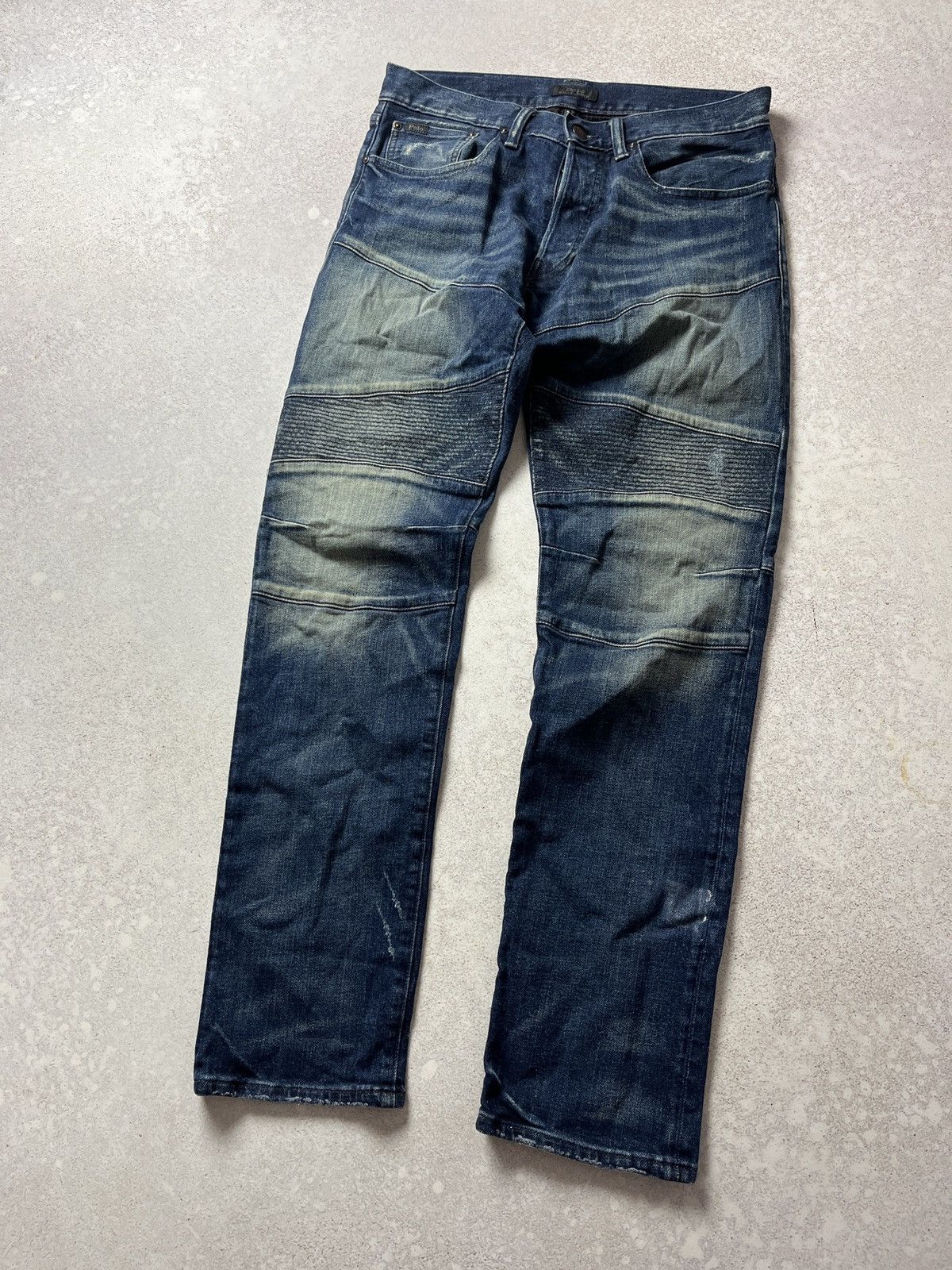 Polo Ralph Lauren Polo Ralph Lauren Black Label Sullivan Biker Moto Jeans Size US 31 - 1 Thumbnail