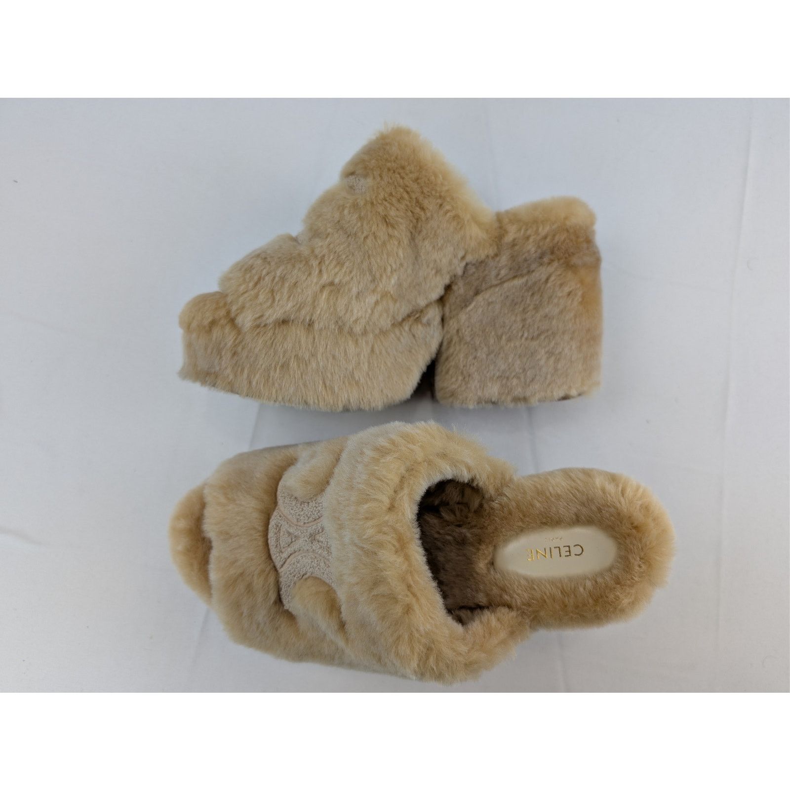 Celine o1rshd1 Elena Mule in Shearling Slide slipper sandal Havana Size US 10 / IT 40 - 1 Thumbnail