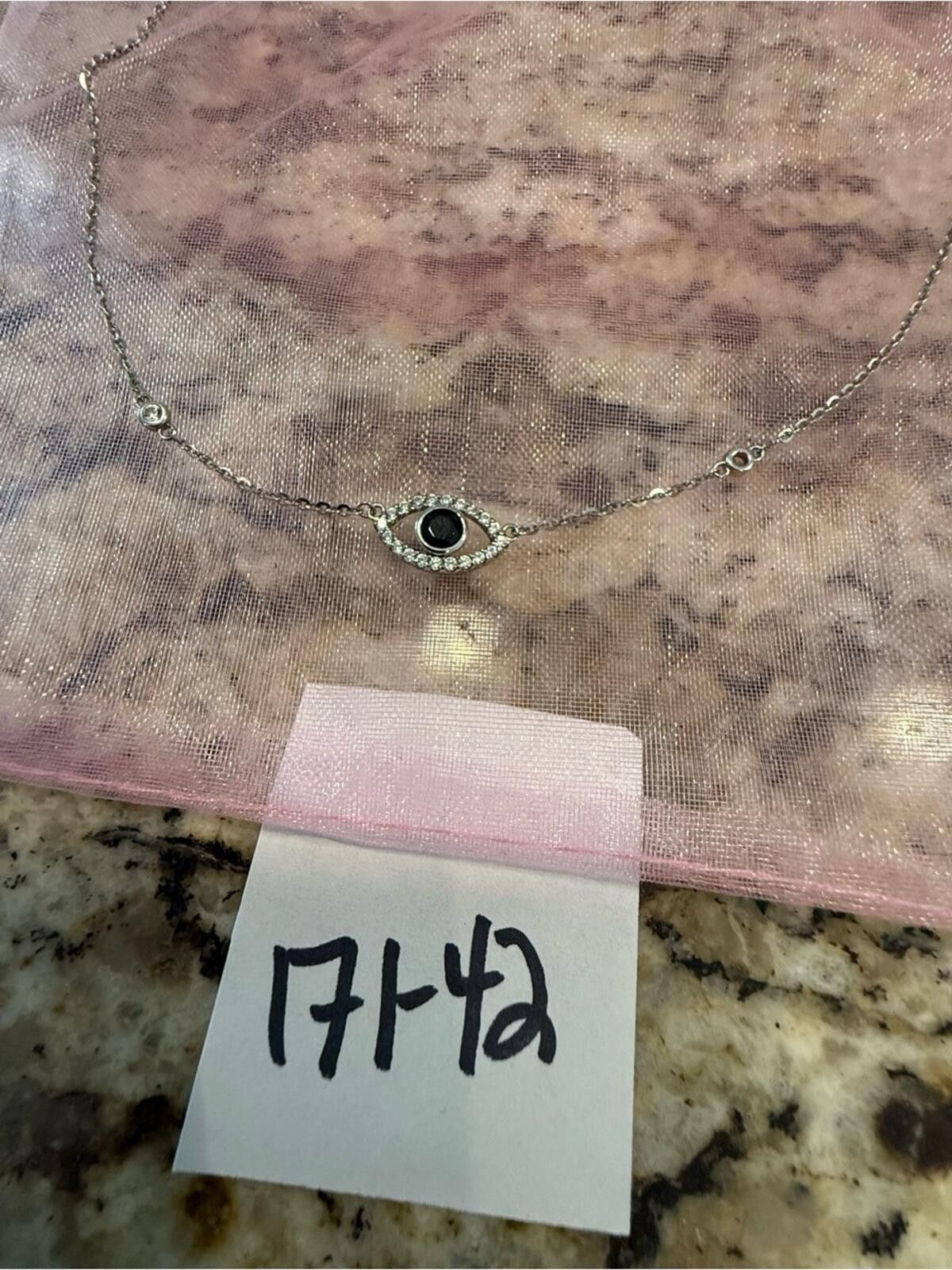 Other Rhinestone blue beaded pendant silver dainty chain Size ONE SIZE - 9 Thumbnail
