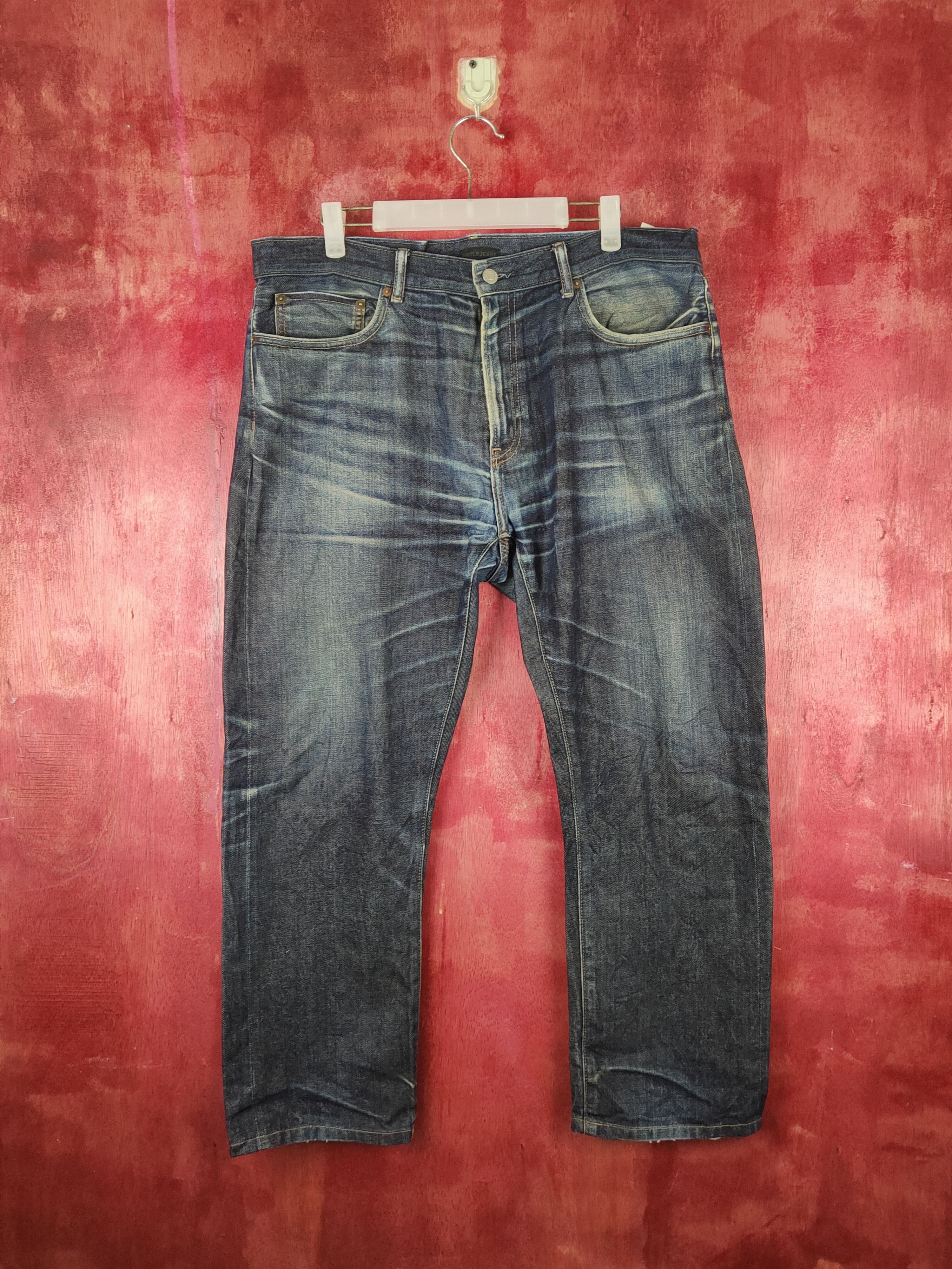 Japanese Brand Uniqlo Dark Blue Distressed Ripped Jeans #S1656 Size US 36 / EU 52 - 1 Thumbnail
