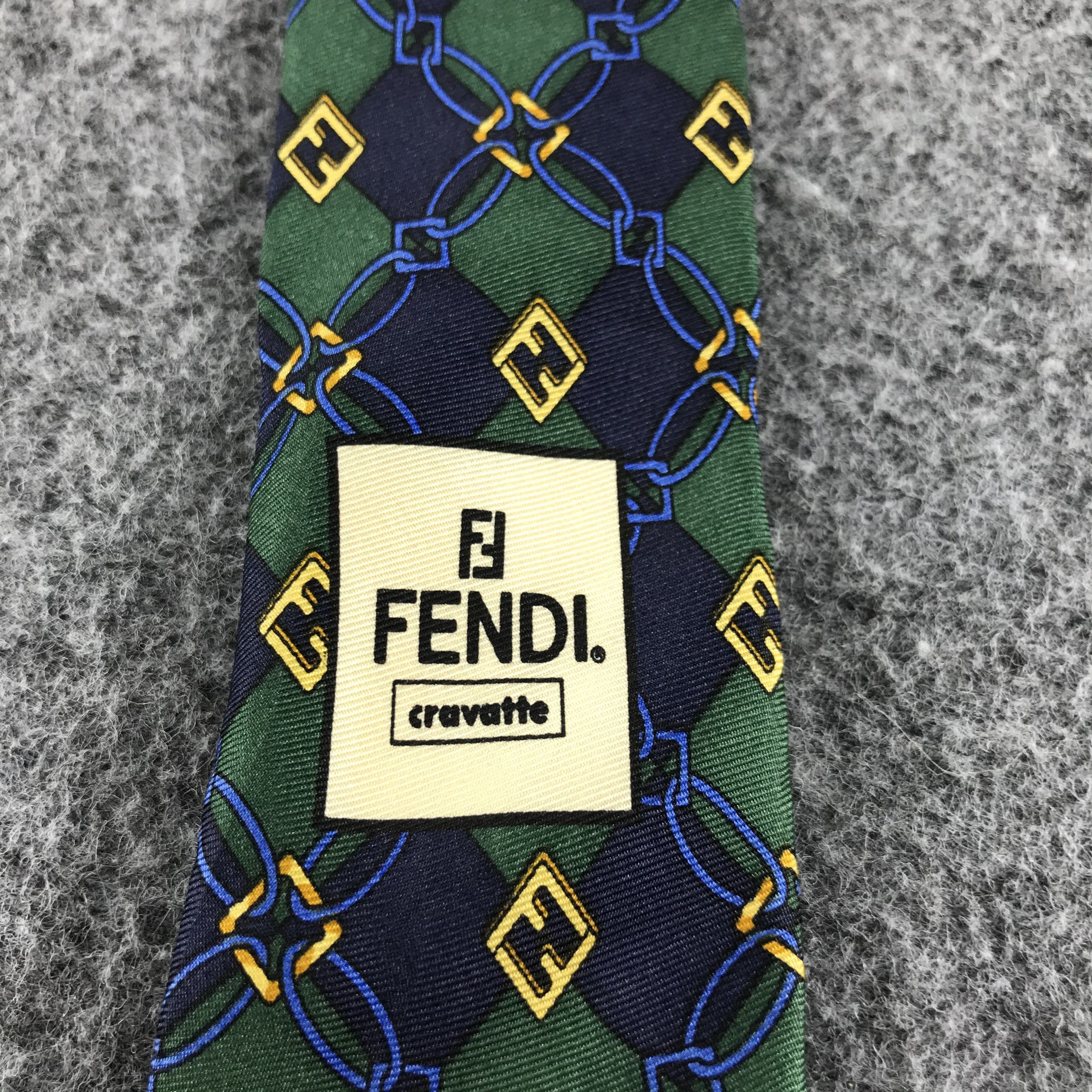 Fendi × Vintage Vintage Fendi Monogram Silk Neck Ties T11 Size ONE SIZE - 3 Thumbnail