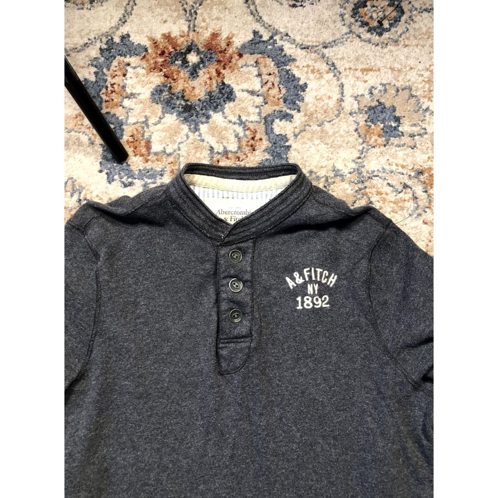 Abercrombie & Fitch Abercrombie & Fitch Shirt Mens 2XL Gray Henley Long Sleeve A&Fitch 1892 Logo Size US XXL / EU 58 / 5 - 2 Thumbnail