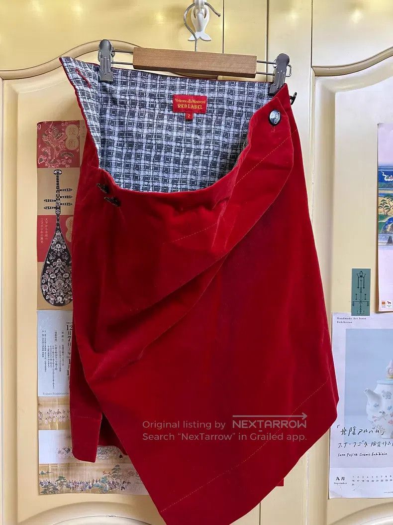 Vivienne Westwood Vivienne Westwood size M Red Velvet Skirt Size 23" - 4 Thumbnail