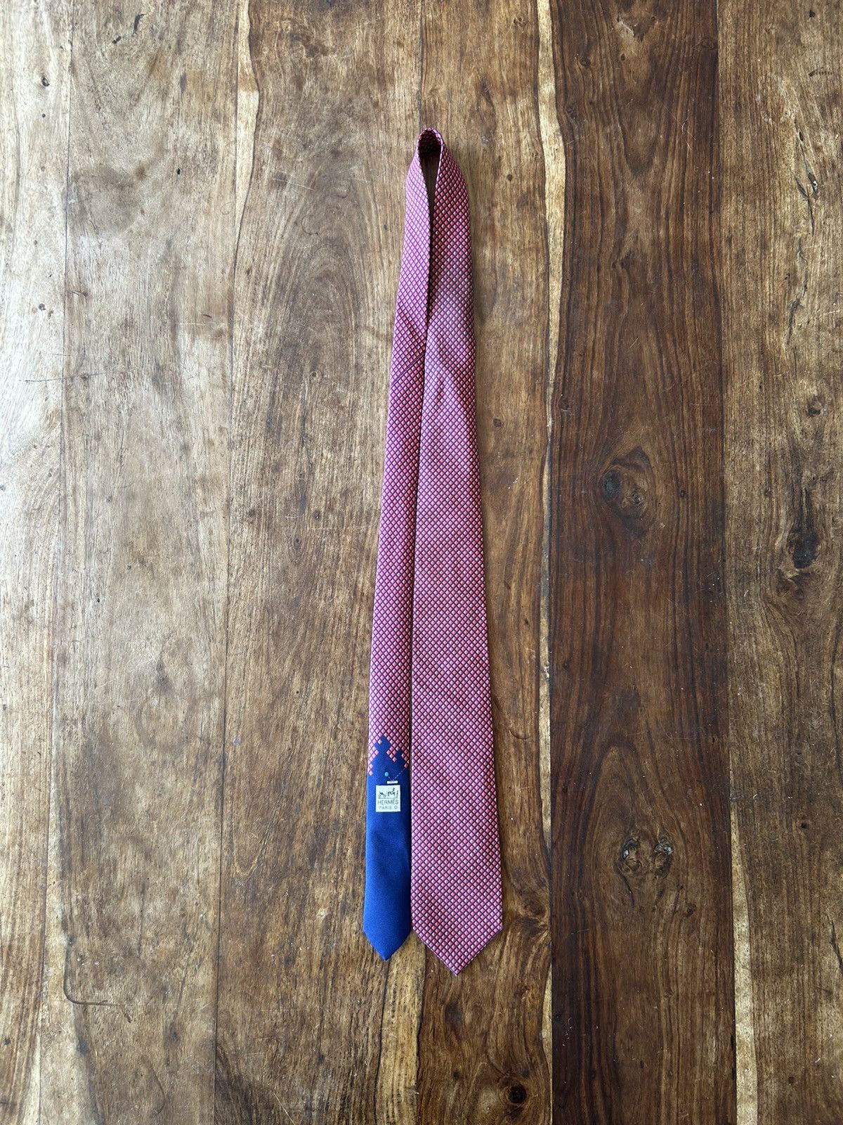 Hermes Rare Hermes Brick Breaker Silk Tie Size ONE SIZE - 3 Thumbnail