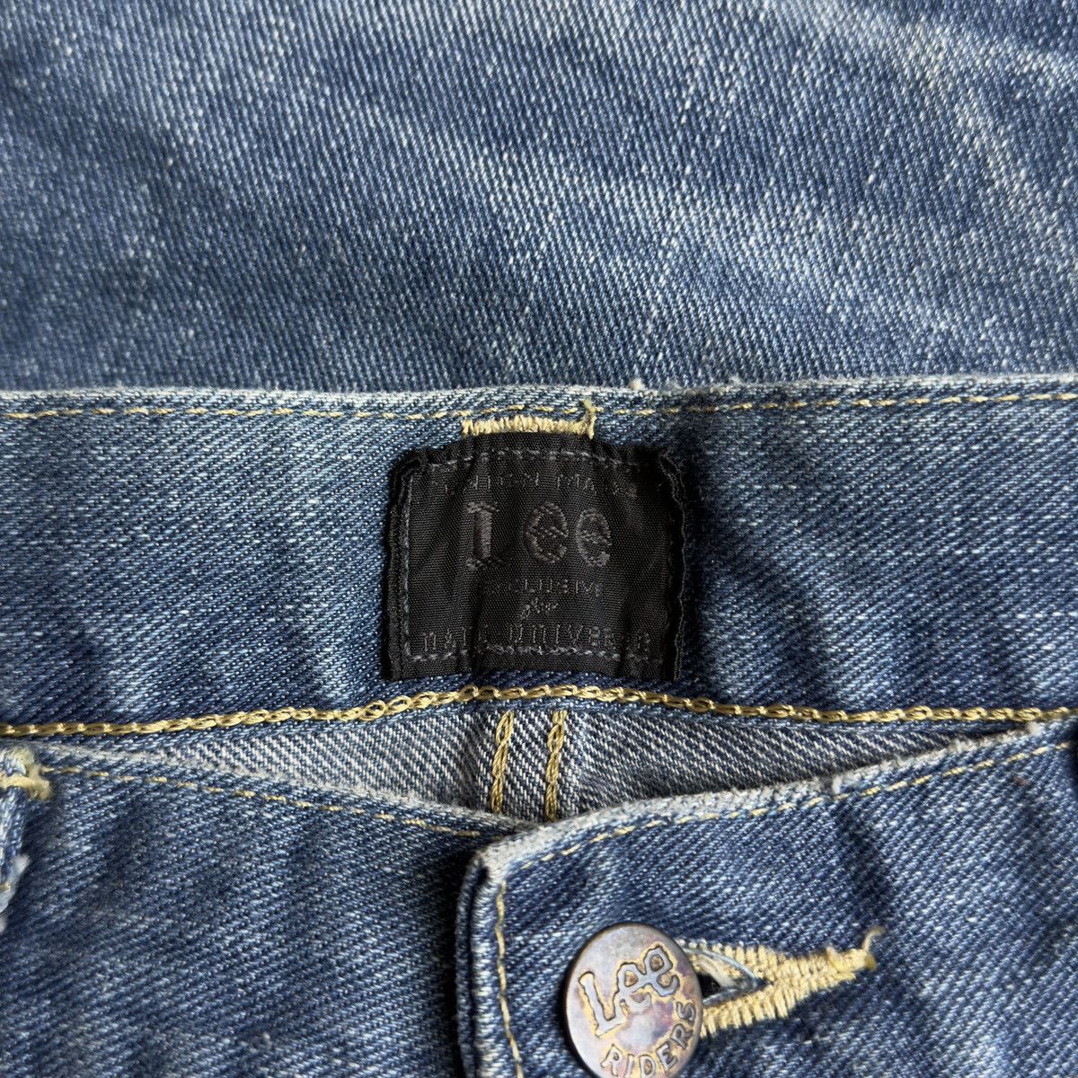 NANO universe x Lee Collaboration Light Blue Wash Distressed Denim Jeans Size US 31 - 10 Thumbnail