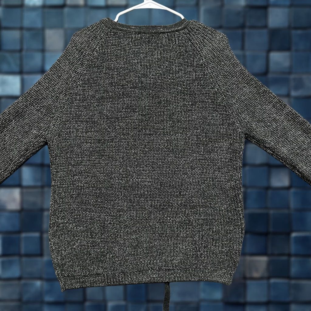 Vintage Andree by Unit Sweater Medium Gray/Black Knit Lace V-Neck Relaxed EUC Womens Size M / US 6-8 / IT 42-44 - 1 Thumbnail
