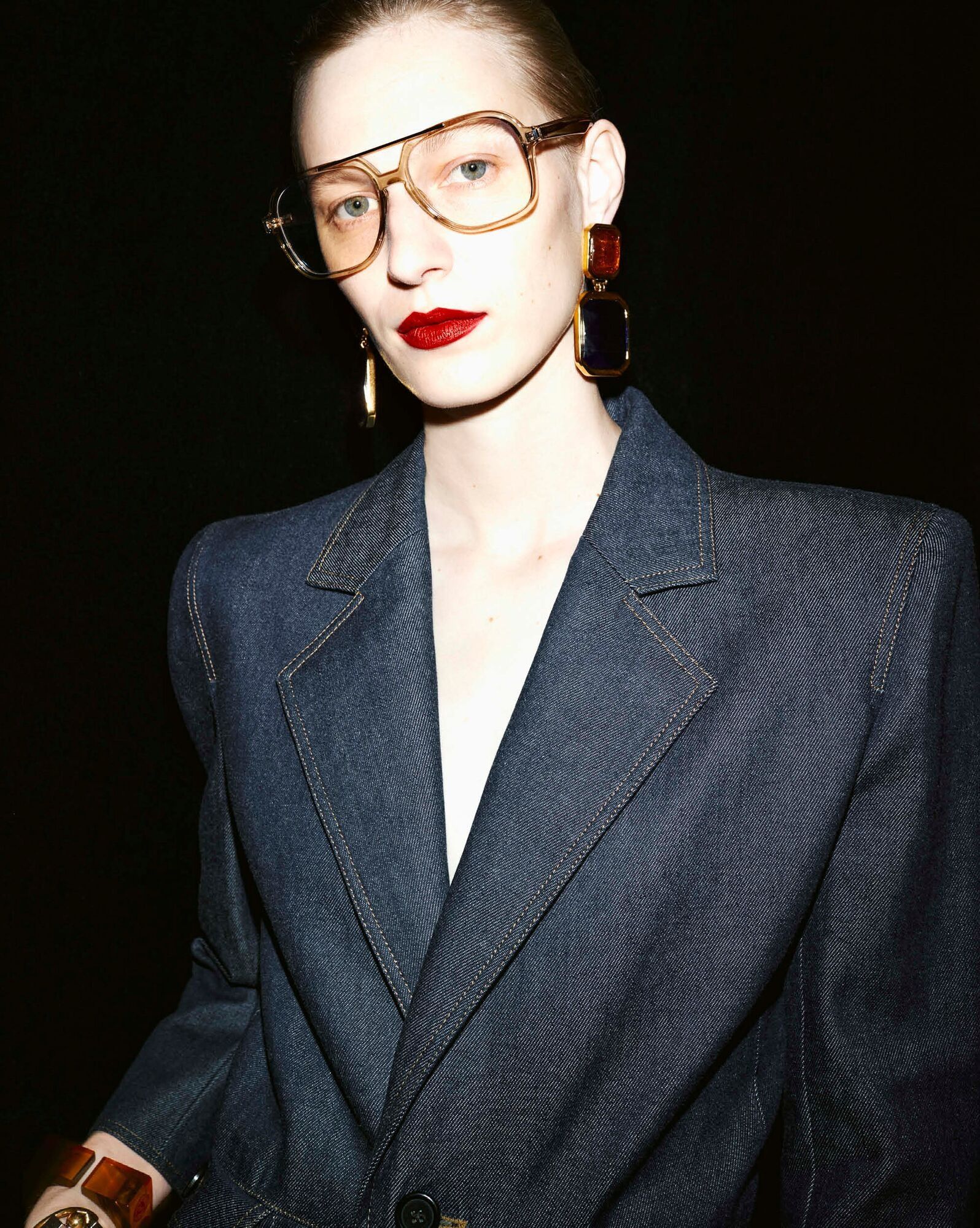 Saint Laurent Paris o1bcso1str0125 Tailored Jumpsuit in Deep Blue Size XS / US 0-2 / IT 36-38 - 3 Thumbnail