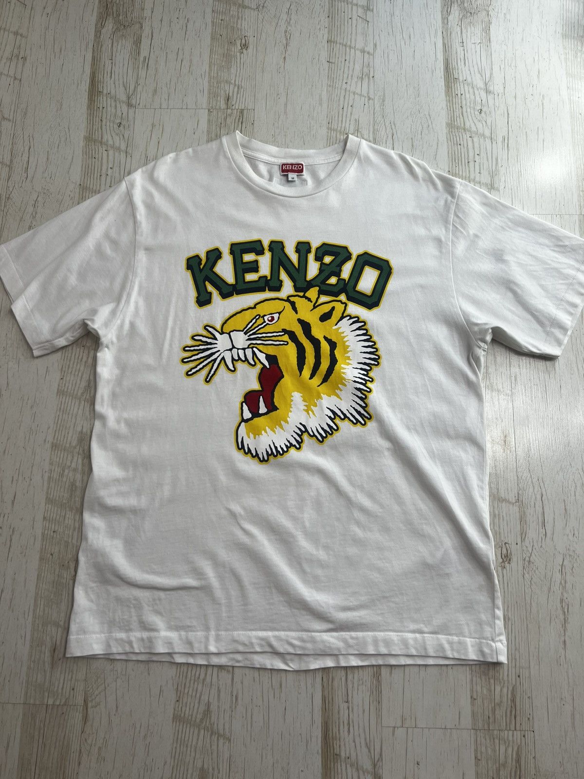 Kenzo Kenzo Tiger White Oversized T-Shirt Size M Cotton Tee Size US M / EU 48-50 / 2 - 5 Thumbnail