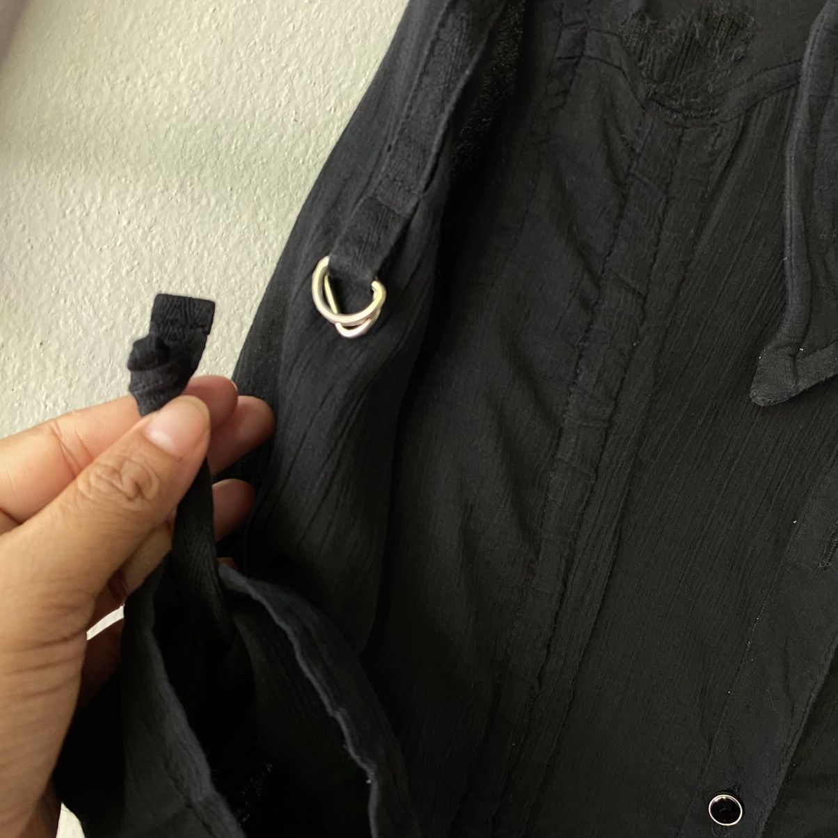 Designer × Japanese Brand GHOST of HARLEM Black Drawstring Bodycon Dress Size S / US 4 / IT 40 - 24 Thumbnail